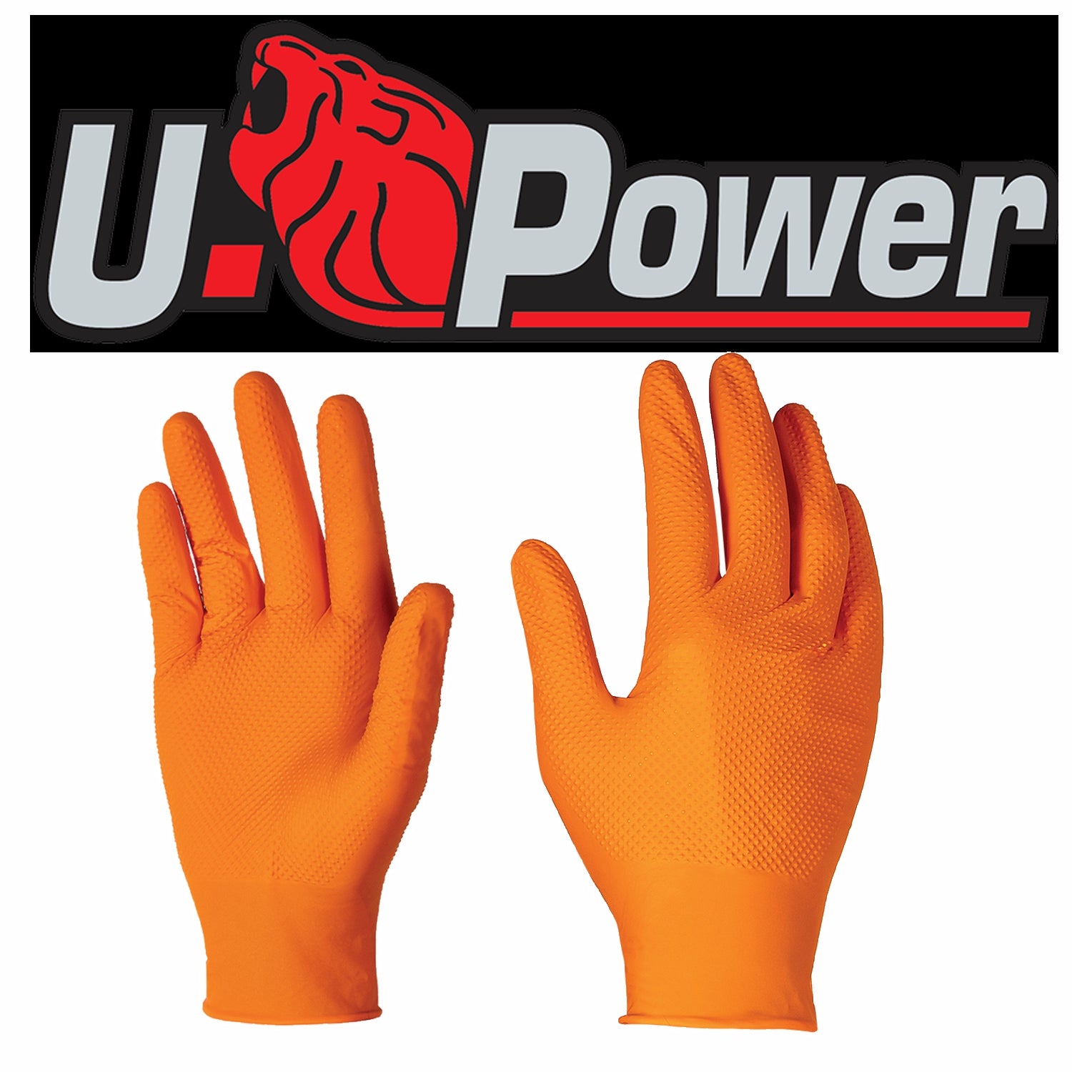 U-Power Guanti monouso one shot in nitrile grip arancione pz.50 gr. 8,40