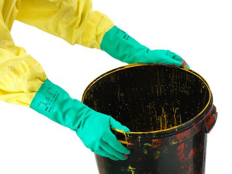 Guanti da Lavoro in Nitrile,Ansell AlphaTec 37-675 Resistenti a Sostanze Chimiche Aggressive