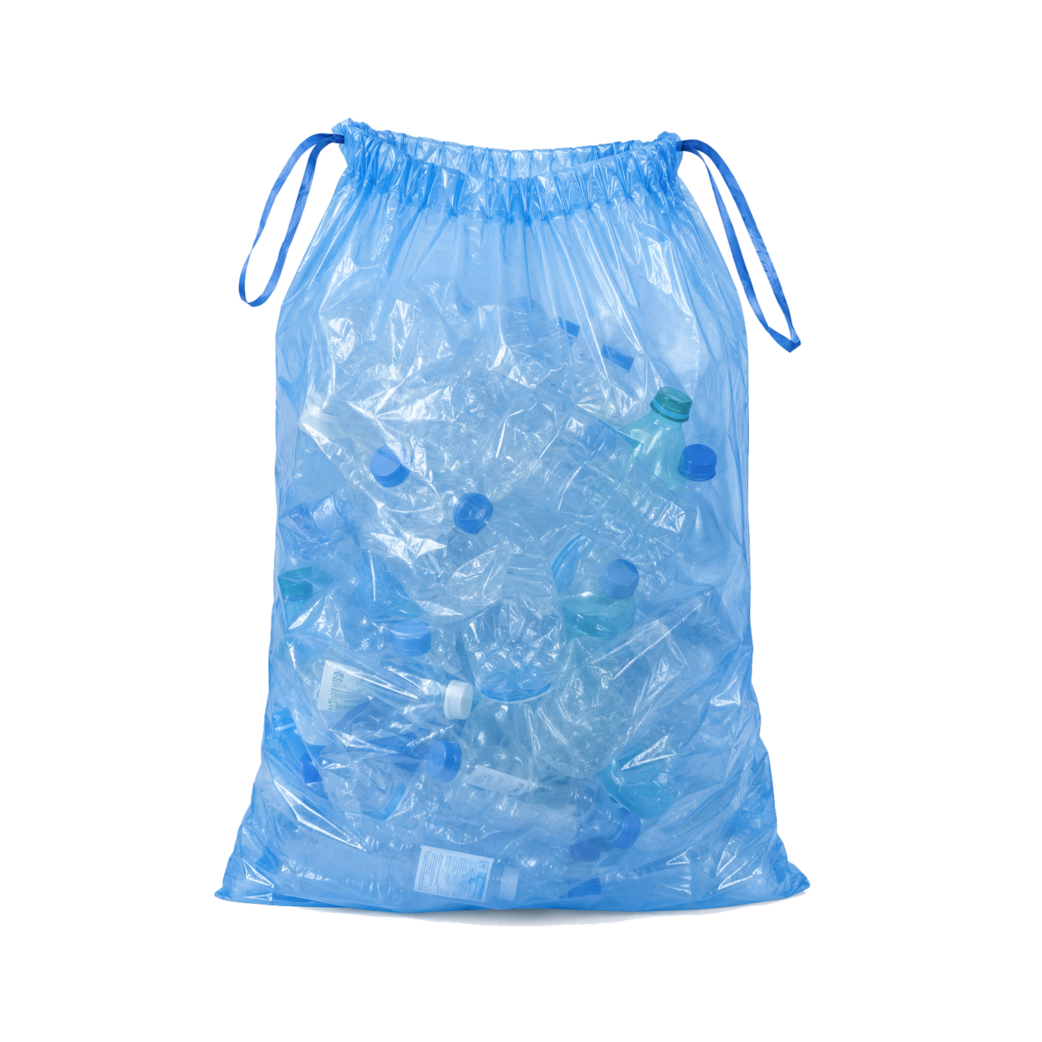 400 Sacchi Spazzatura resistenti cm. 70x110 Raccolta Differenziata 110 Litri con Maniglia colore Azzurro trasparente