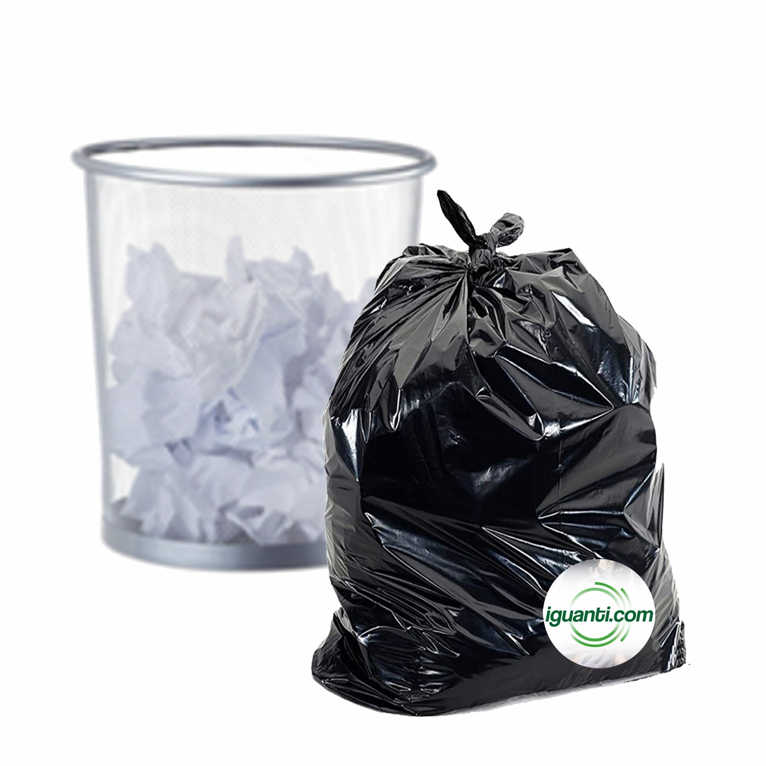 20 Sacchi spazzatura 30 litri 50x60 cm. colore nero gr. 9