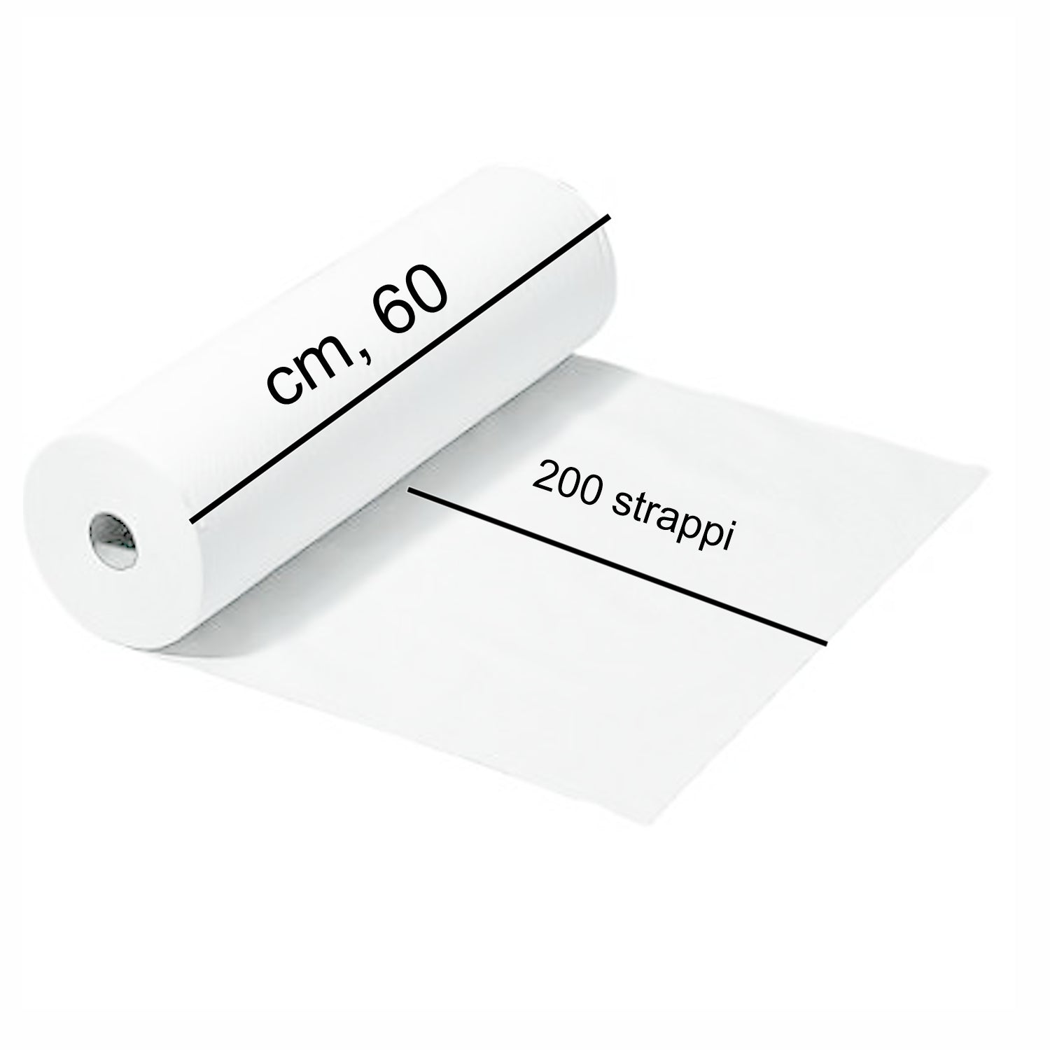 Lenzuolino di carta 2 veli Celtex altezza rotolo 60 cm. Strappi 200 confezione da 6 rotoli C62820