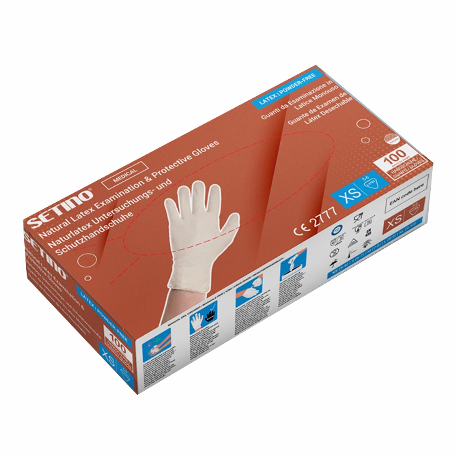 Guanti monouso in lattice senza polvere 666 Pz.100