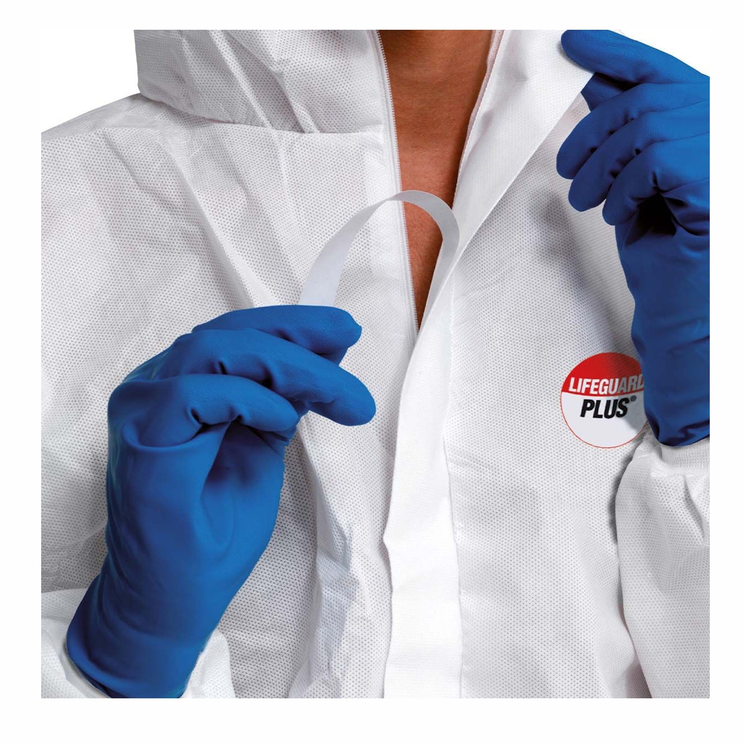 Tuta monouso gr. 65 Categoria 3 III con cappuccio polsino in maglina lifeguard