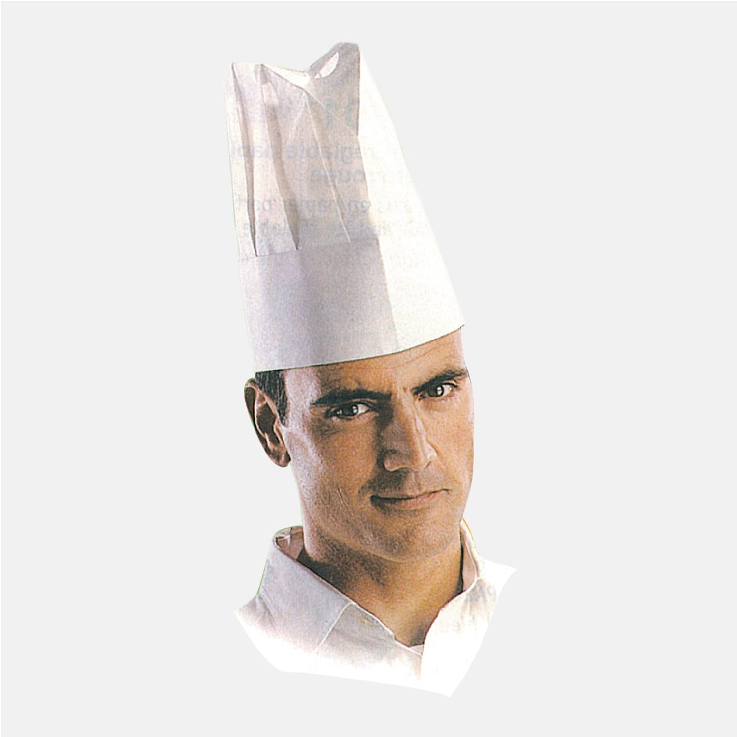 Cappello da cuoco in carta crespata extra bianca plissettato, kit da 10 cappellini