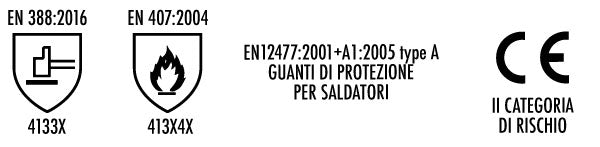 Guanti saldatore pelle crosta resistenti al calore