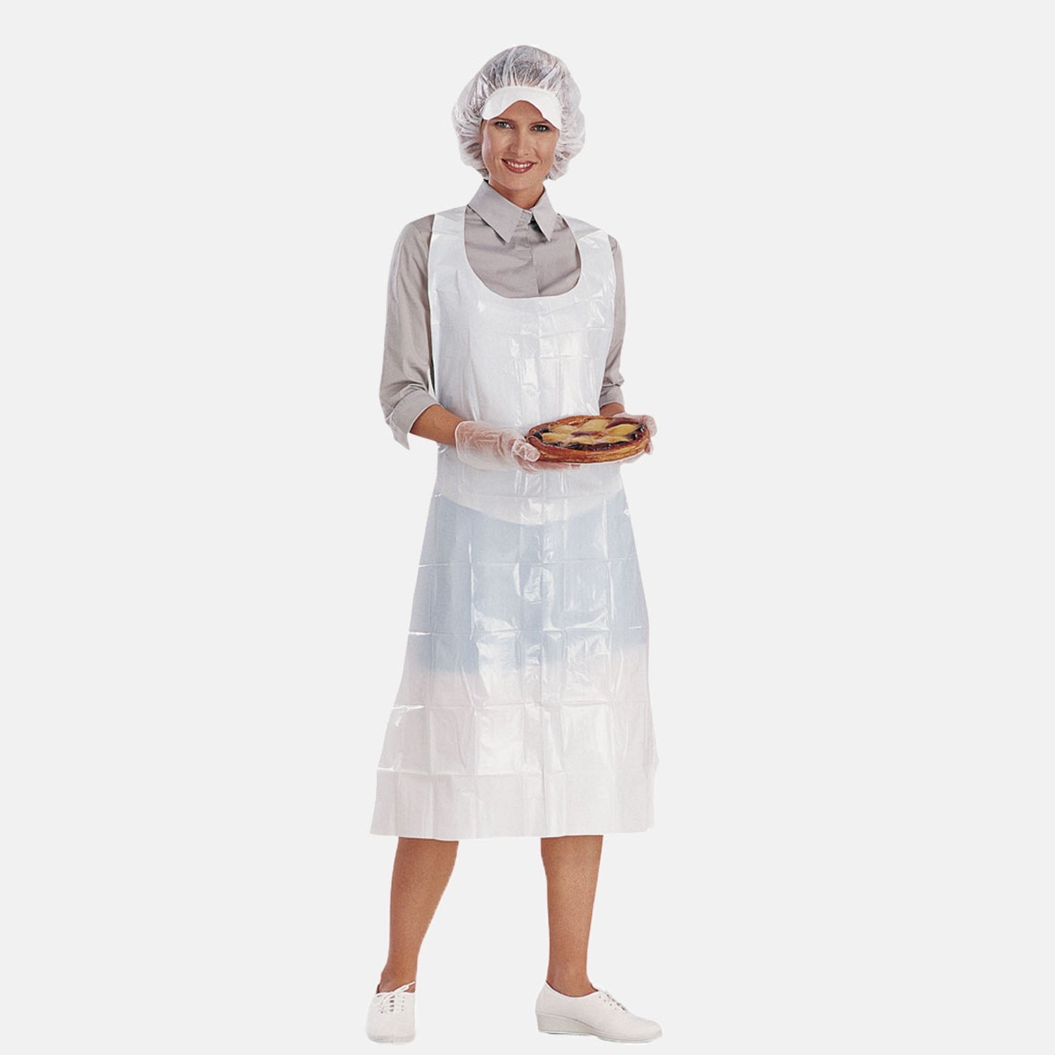 Grembiule monouso in polietilene bianco kit da 100 pz.