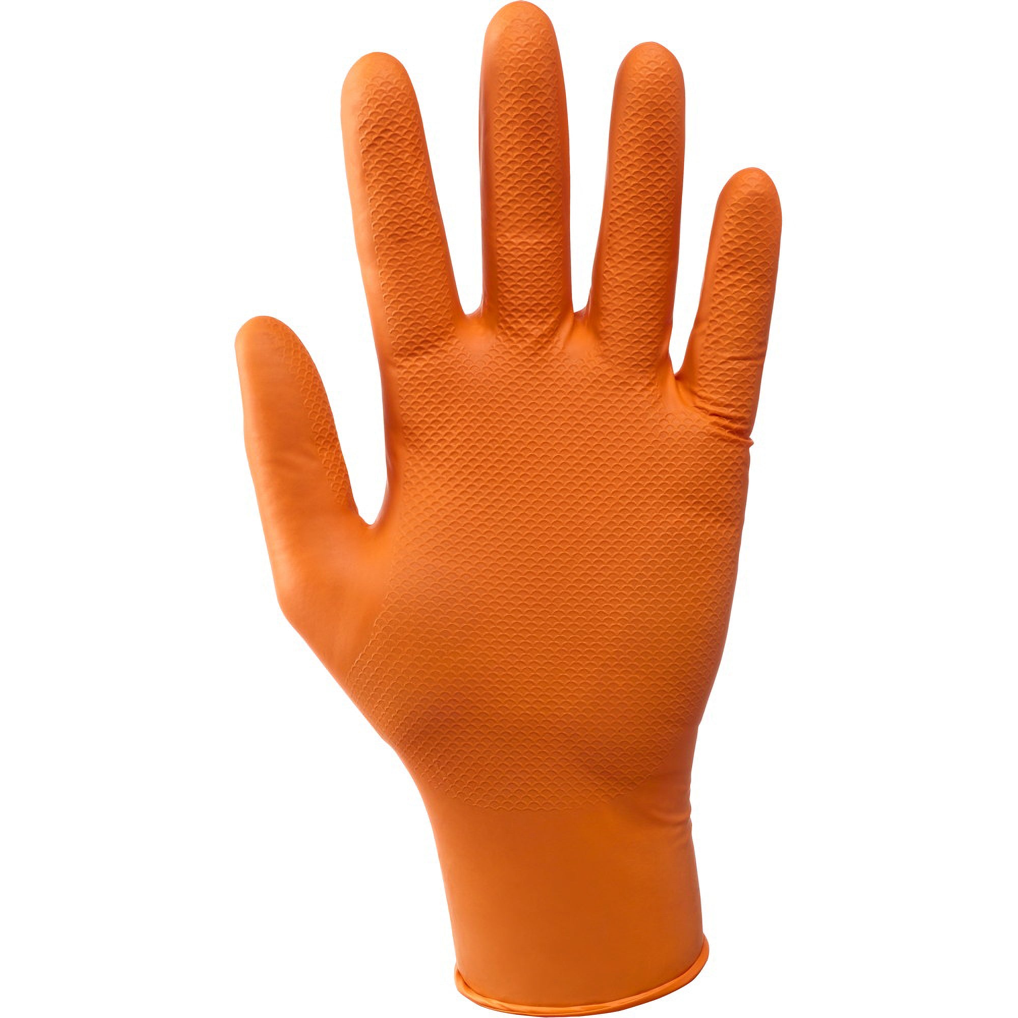 Guanti monouso in nitrile colore arancione grip pz.50 grease momkey 393040