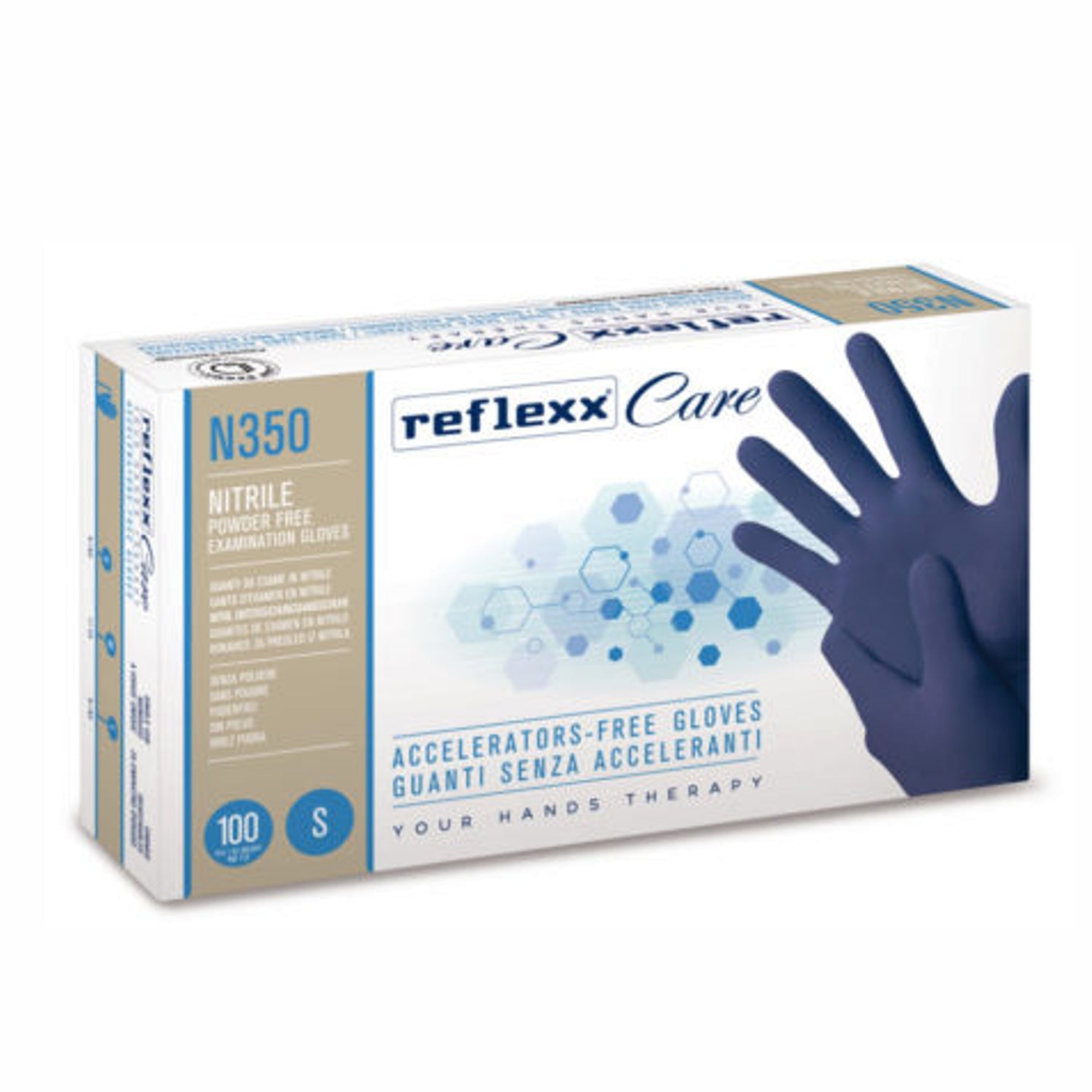 Guanti monouso nitrile senza polvere  pz.100 Reflexx Care n350 gr. 3,20