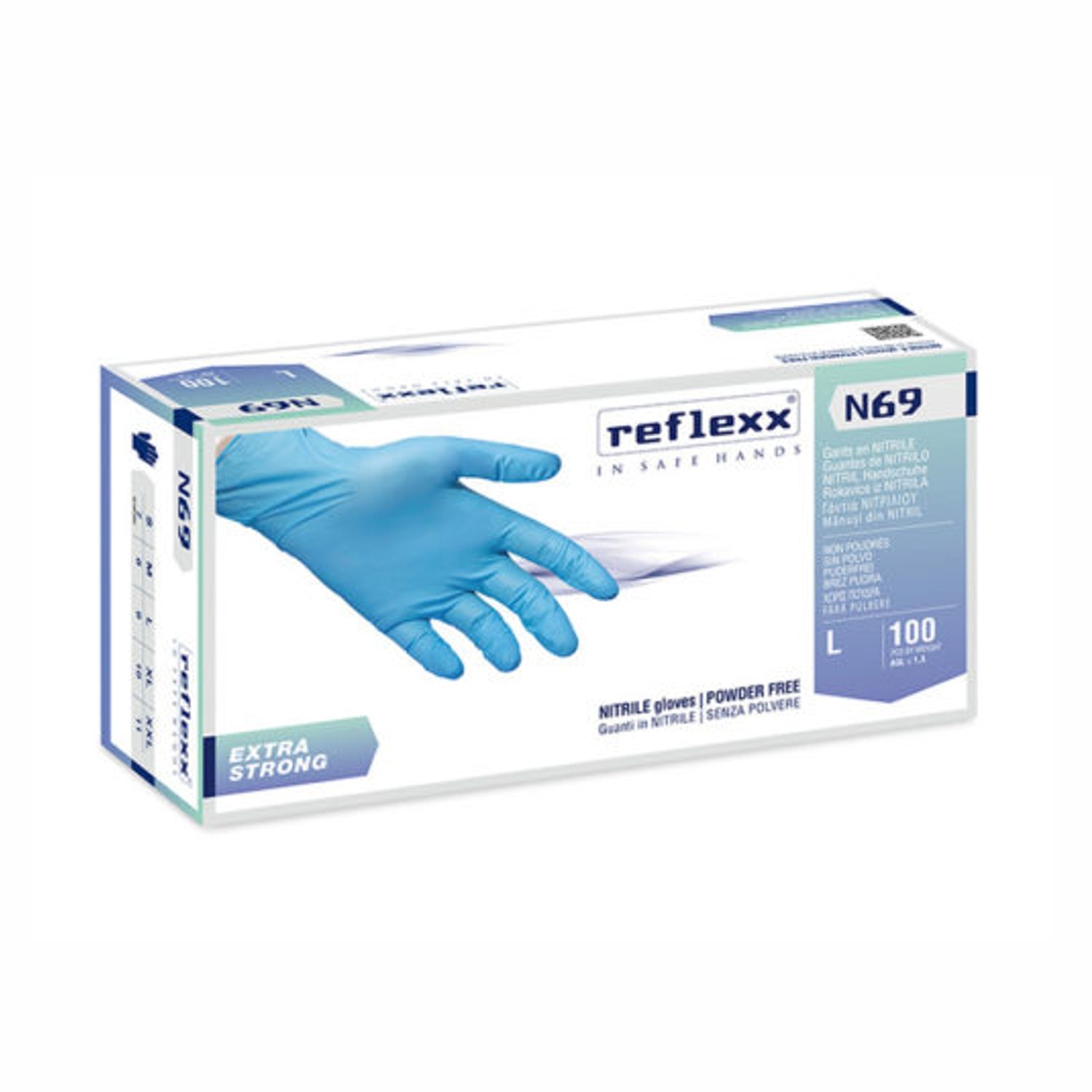 Guanti monouso nitrile senza polvere pz.100 Reflexx N 69 gr. 7,00