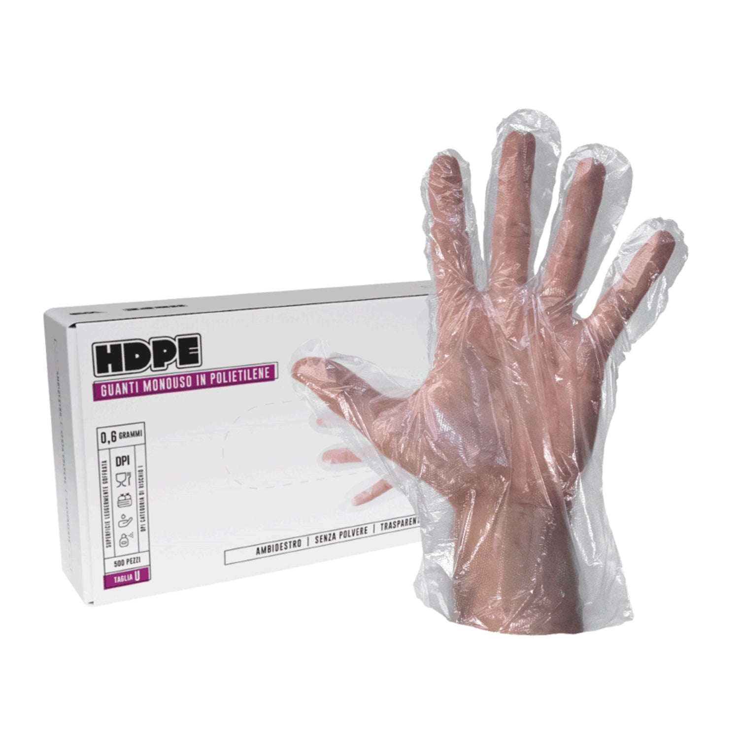 10.000 Guanti monouso per ortofrutta e distributori in polietilene HDPE taglia XL