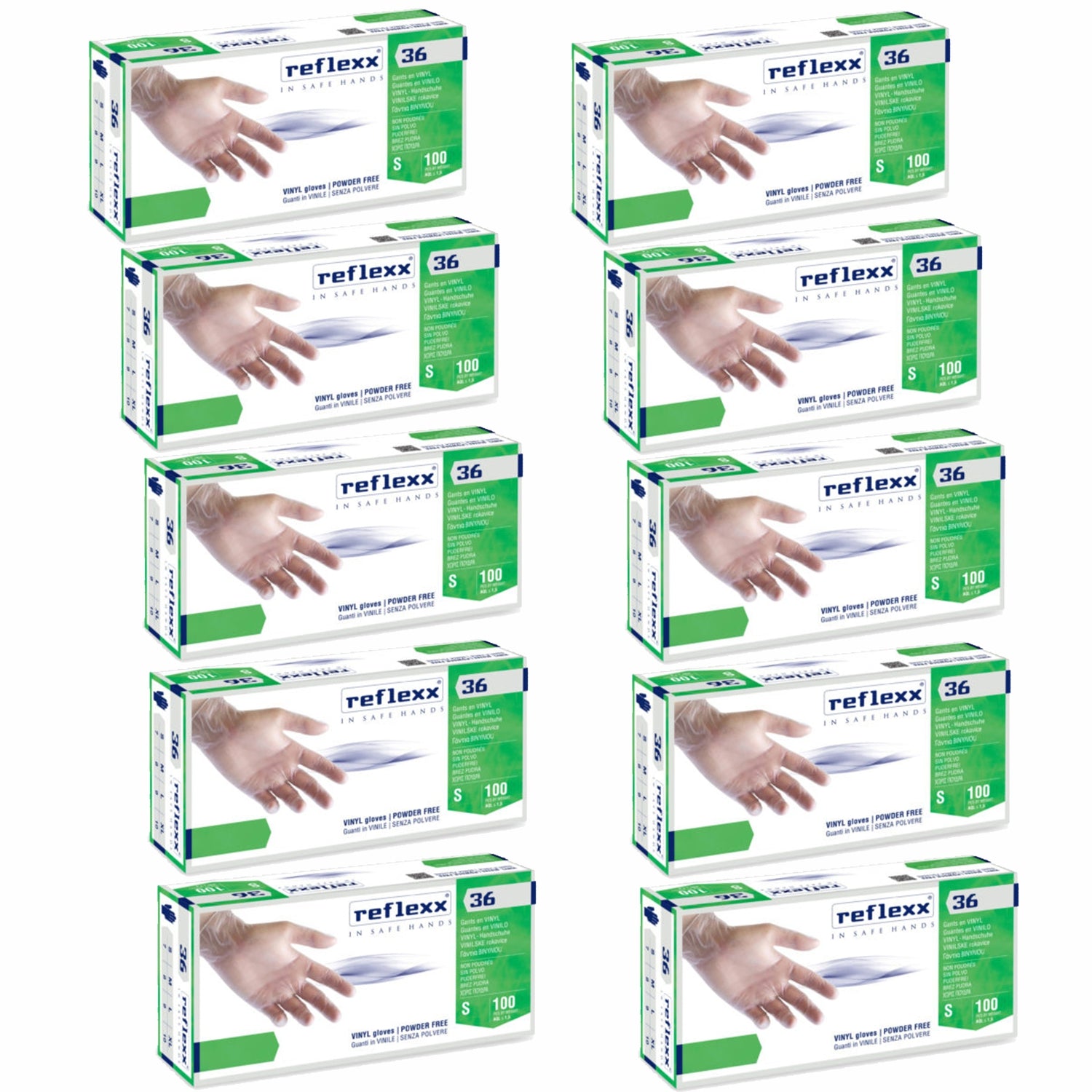 Guanti monouso vinile senza polvere reflexx R36 10 confezioni da 100 gr. 4,20