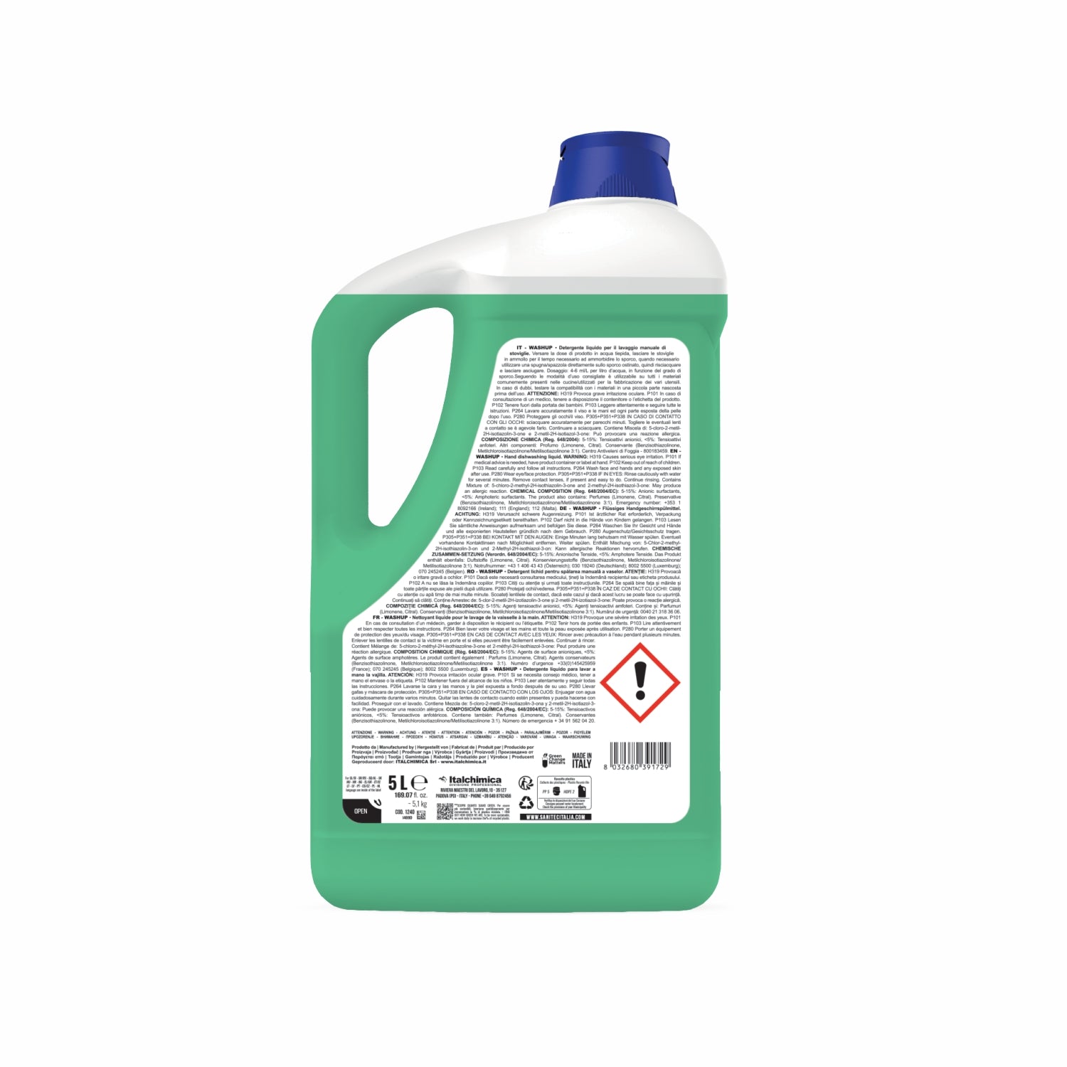 Lavastoviglie detergente Washup limone concentrato lavaggio manuale 5 litri sanitec 1240