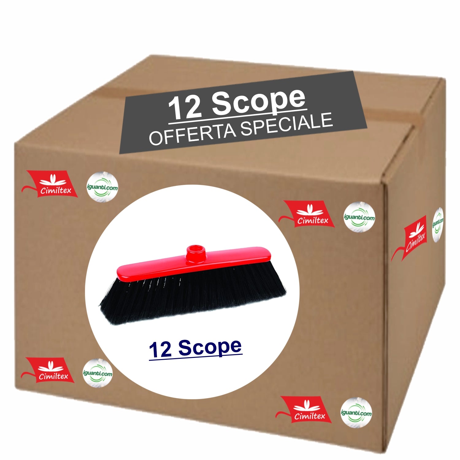 12 Scope da interni con setole cattura polvere attacco universale