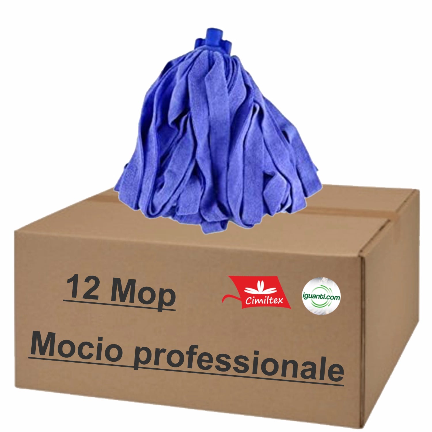 12 Mocio Microfibra gr. 180 filo continuo ideale per tutti i tipi pavimenti