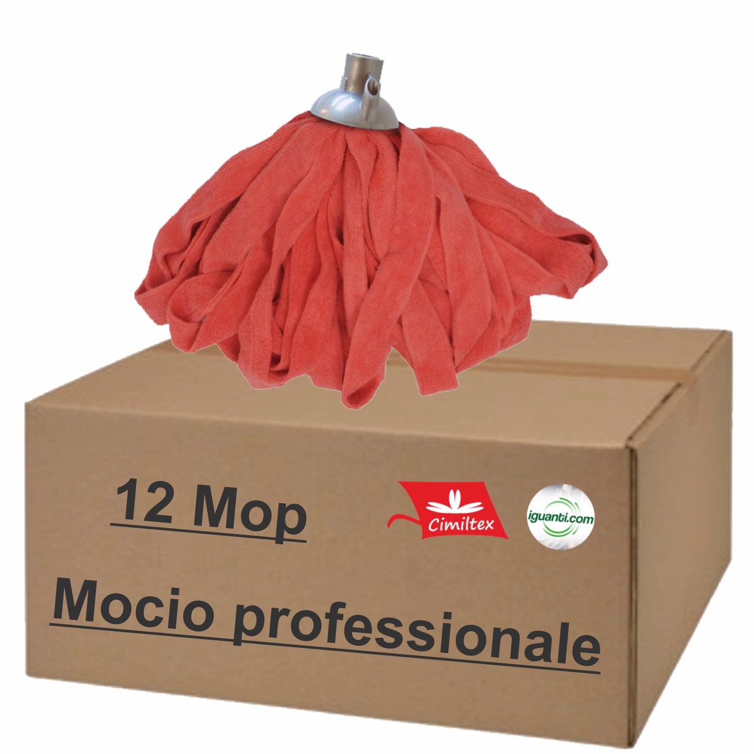 12 Mocio Microfibra gr. 180 filo continuo ideale per tutti i tipi pavimenti