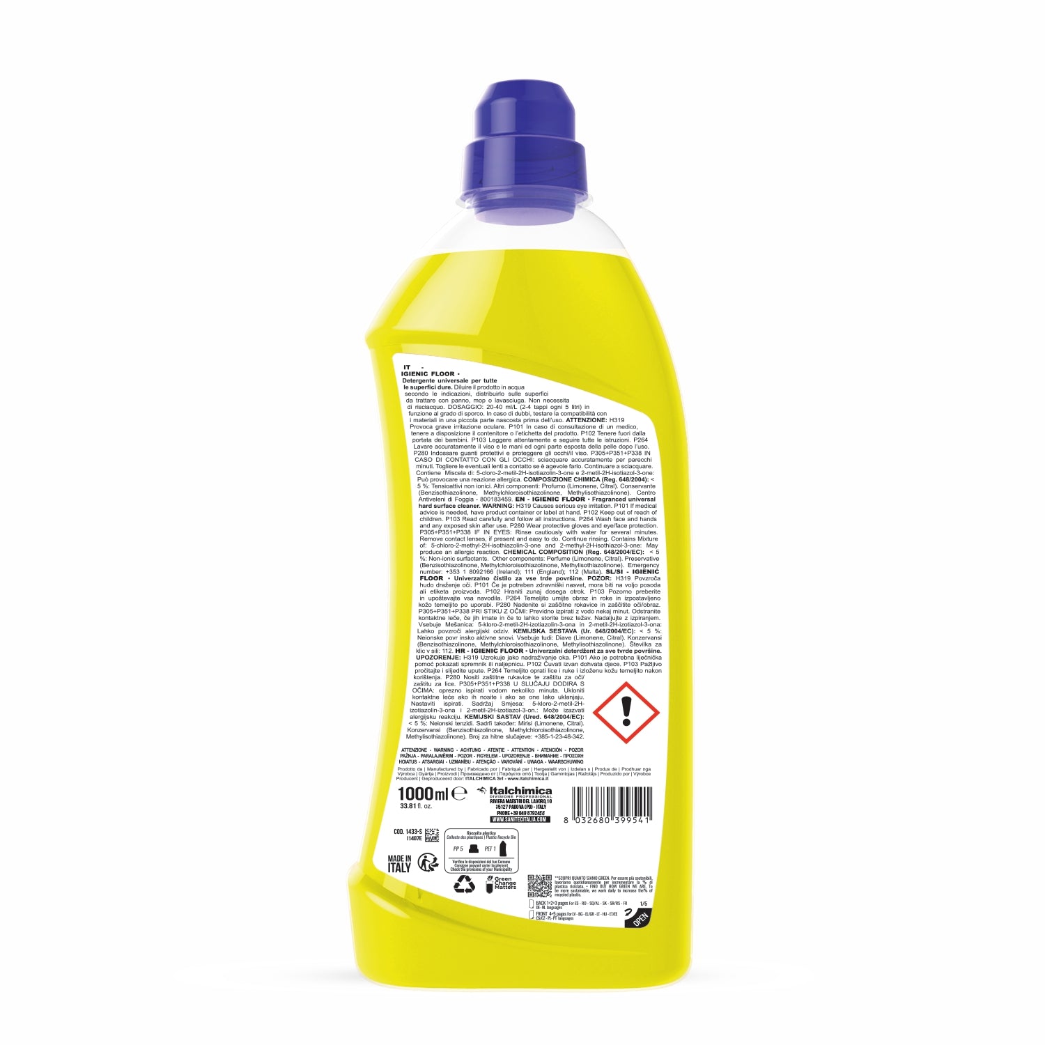 Detergente pavimenti igienic floor fiori d'arancio alcalino per sporco pesante 1000 ml 1433-S