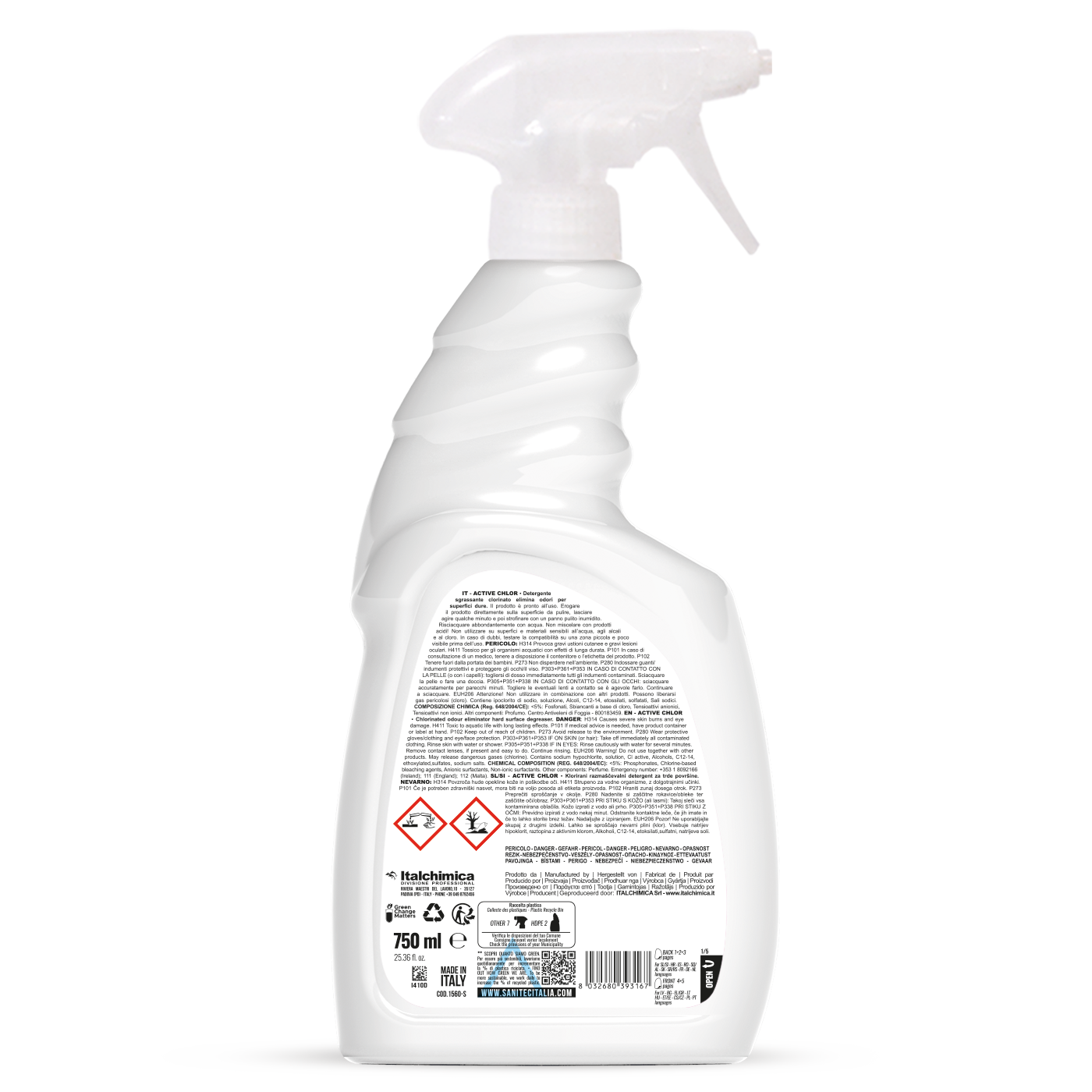 Disinfettante active chlor 750ml sanitec 1560-s