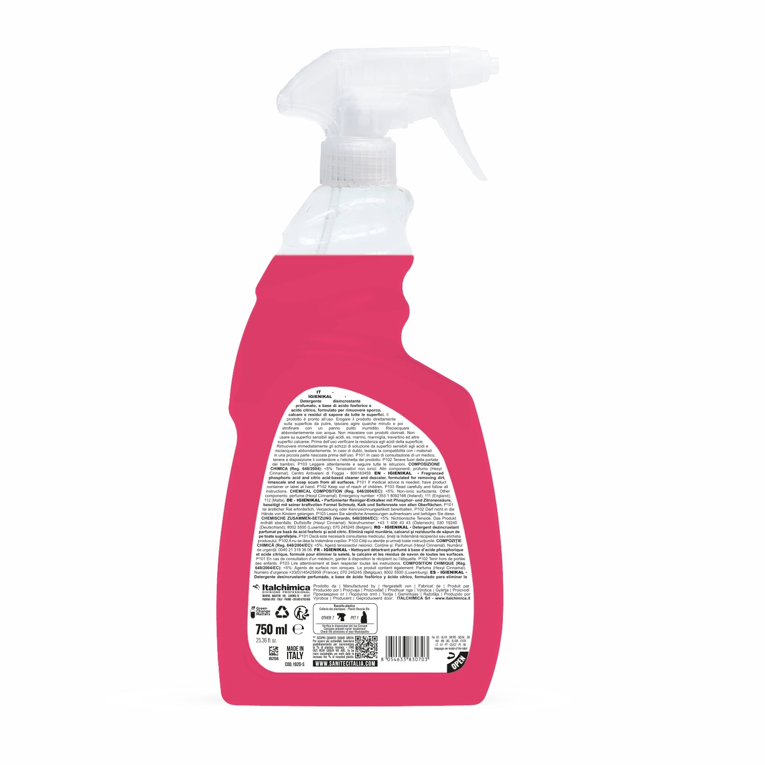 6 flaconi Anticalcare detergente disincrostante Igenikal orchidea  profumato 750 ML sanitec 1920-S