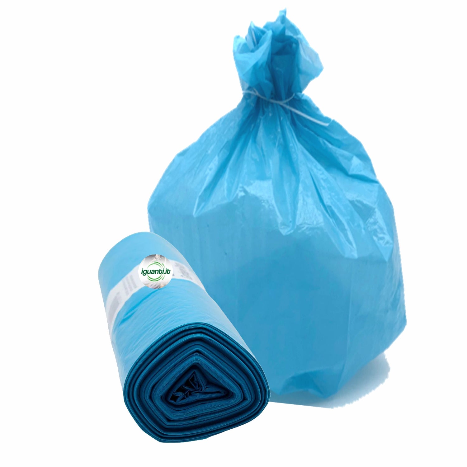 25 sacchi 30 litri spazzatura cm.50x60 colore azzurro peso gr.9