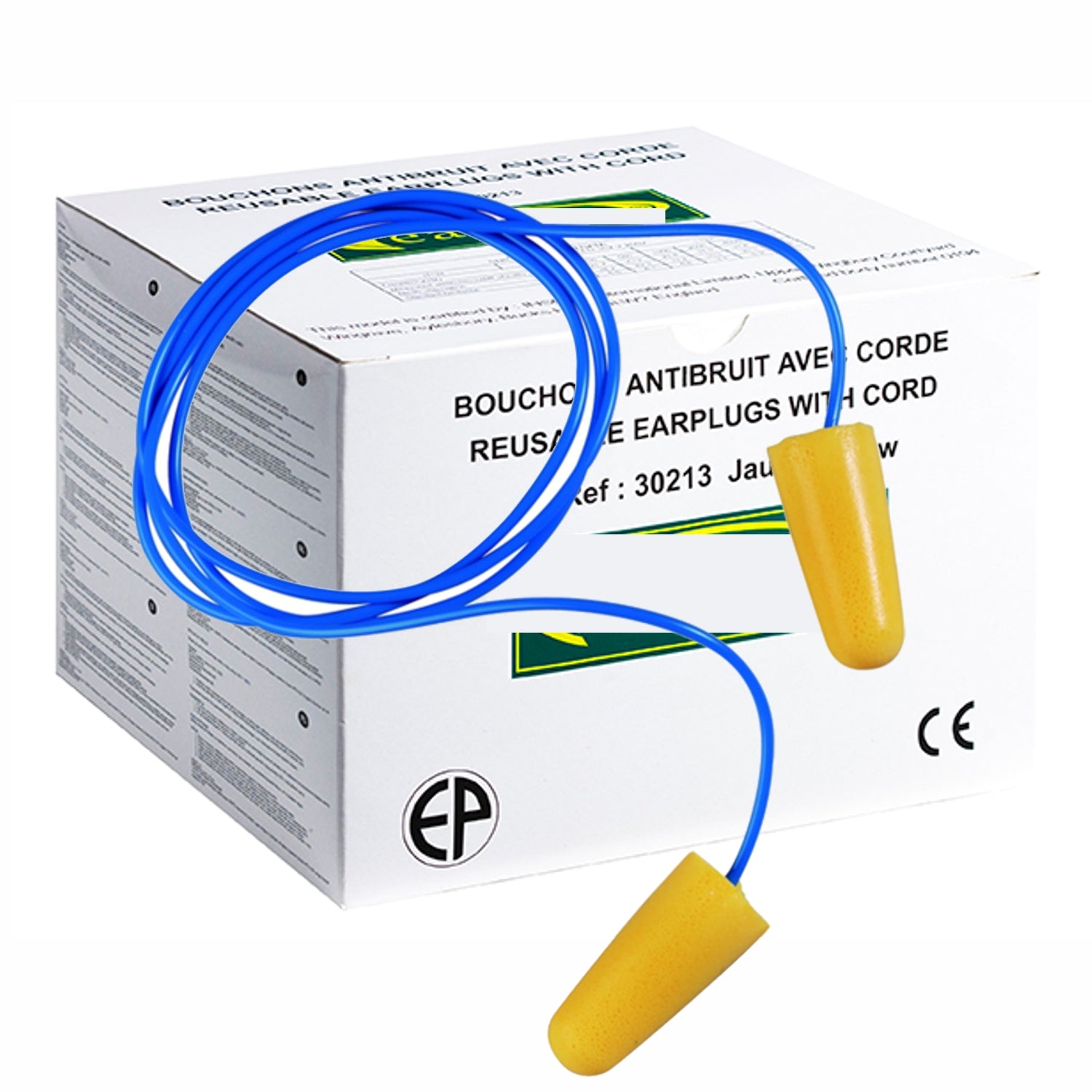 150 Tappi antirumore PU arancione con cordoncino (scatola da 150 paia)