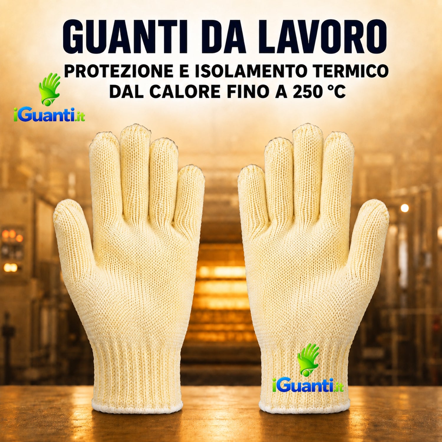 Guanti Isolamento termico da contatto 250 °C - in cotone taglia unica 10