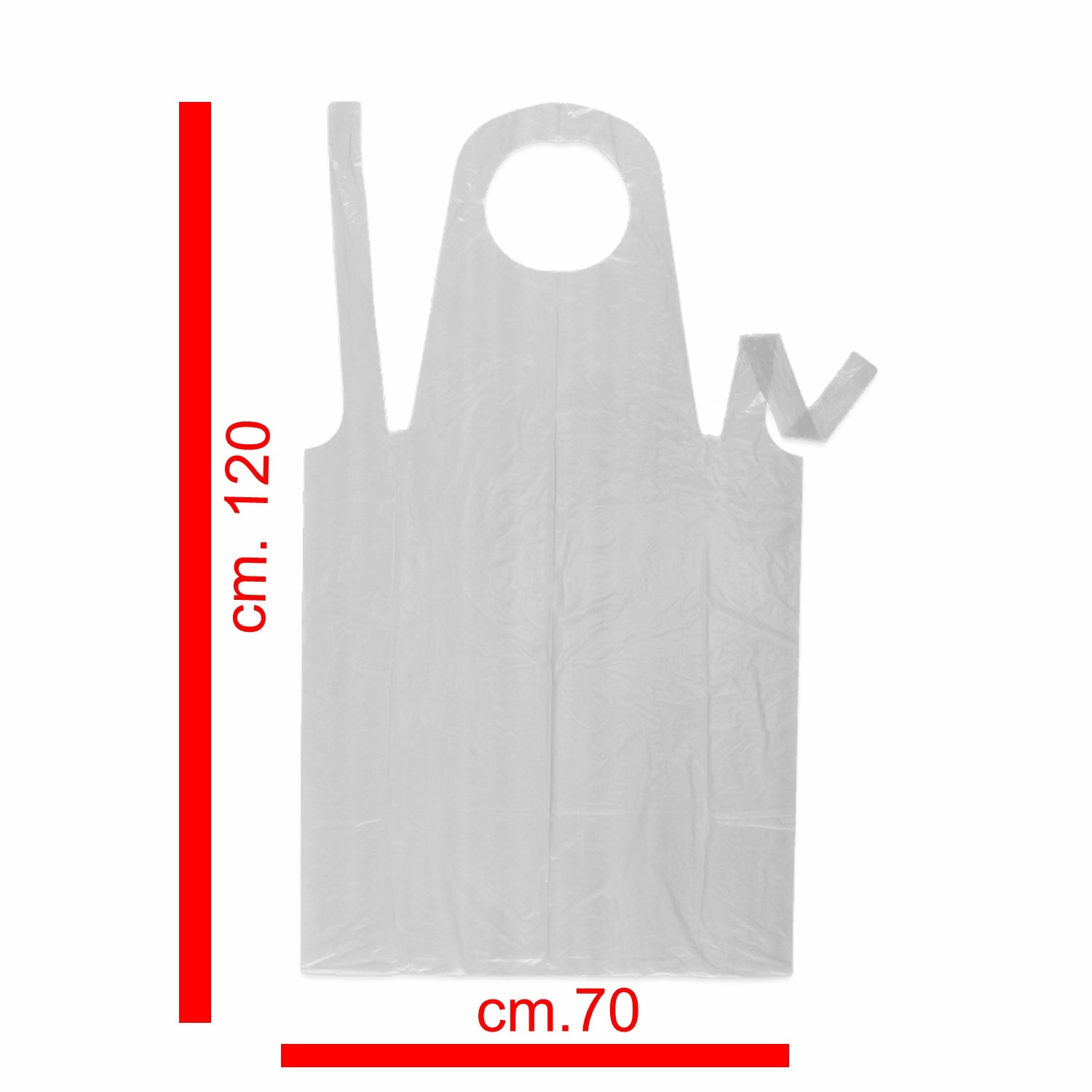 Grembiule monouso in polietilene bianco kit da 100 pz.