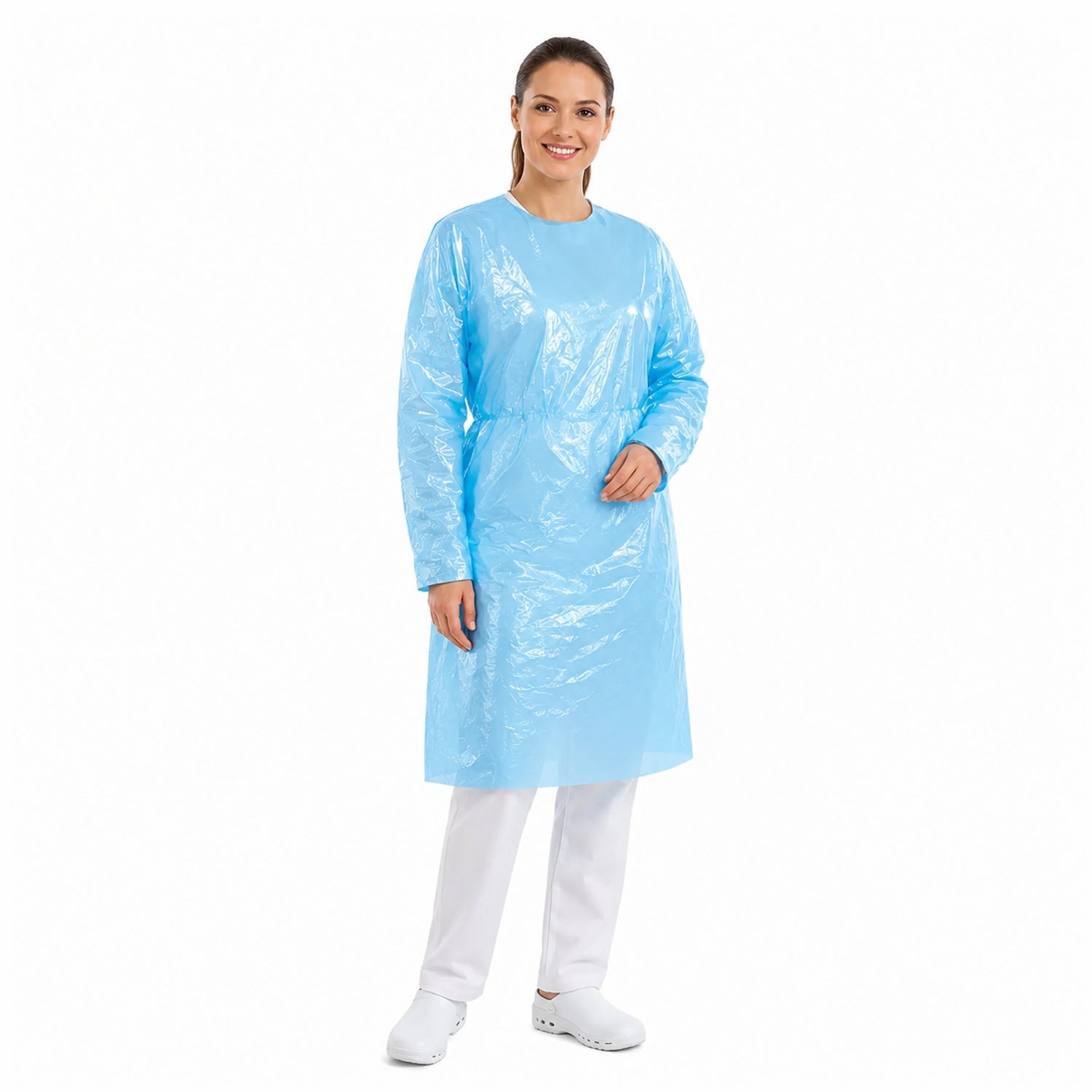 10 Camici in cpe gr.40 colore azzurro 10 Pz.
