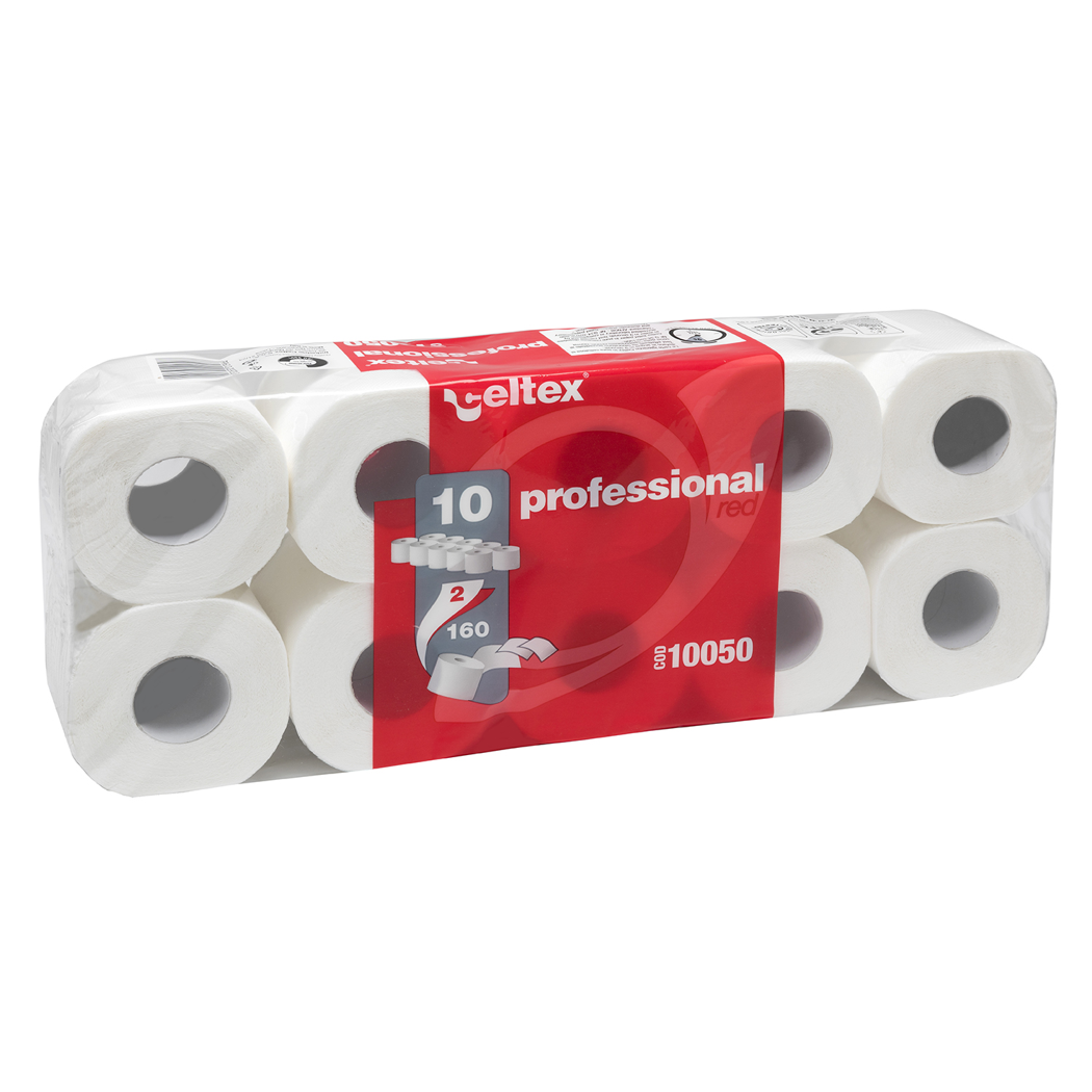 120 rotoli di carta igienica 2 veli pura cellulosa professional red celtex C10050
