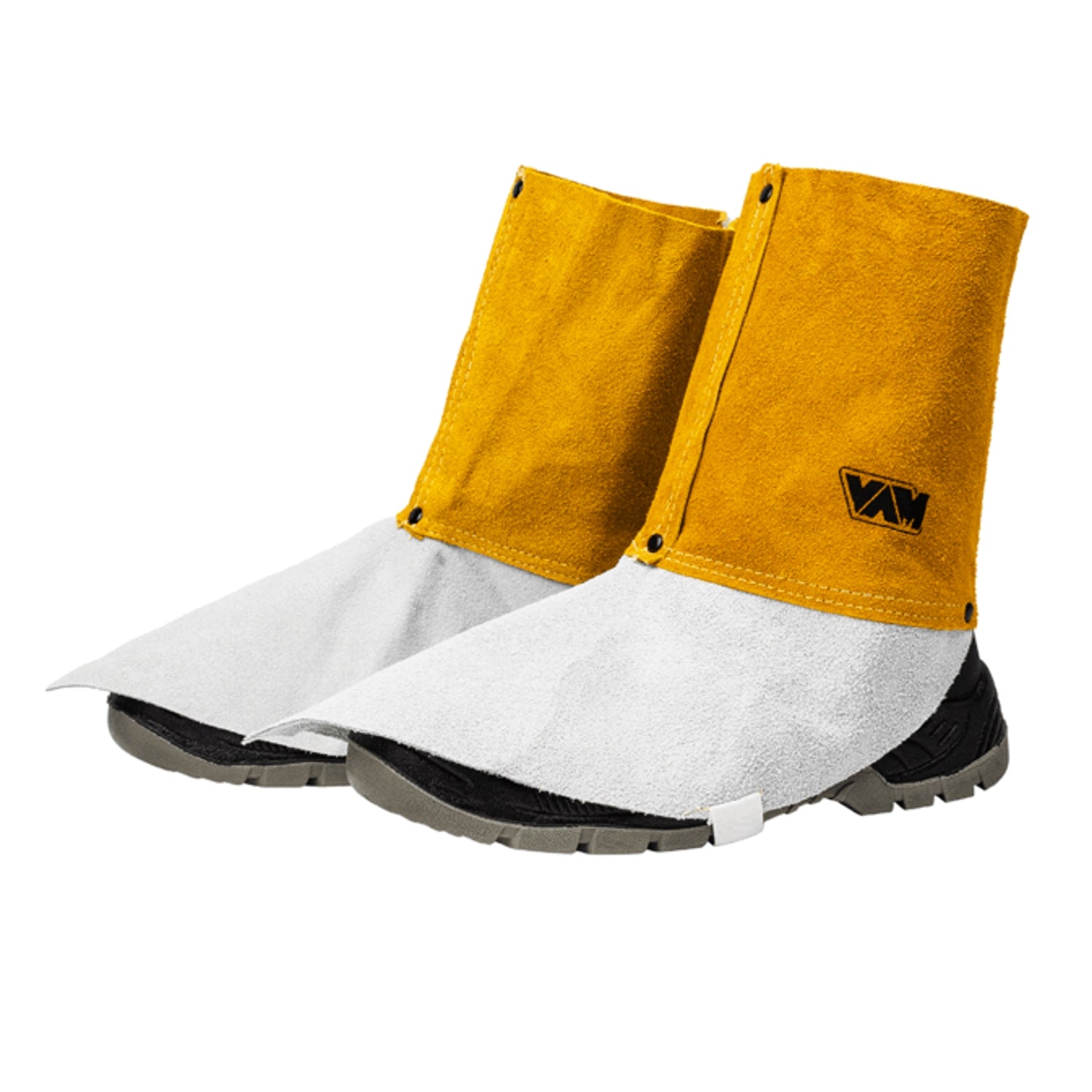 Copri gamba da saldatore in pelle crosta bovina colore giallo