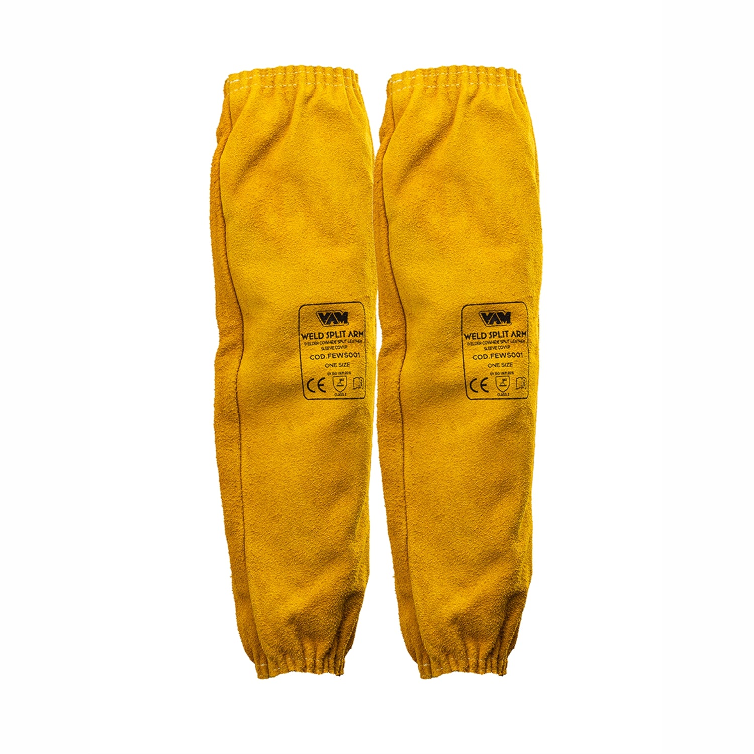 Copri manica da saldatore in pelle crosta bovina colore giallo