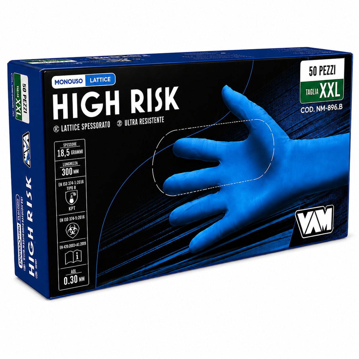 Guanti Hi risks monouso in lattice senza polvere lungo colore blu HIGH RISK pz.50 taglia XXL.jpg
