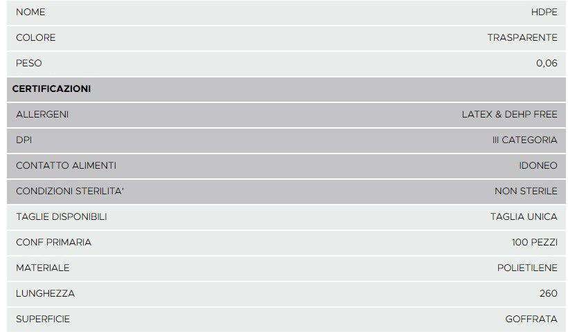 10.000 Guanti monouso per ortofrutta o distributori in polietilene HDPE taglia XL