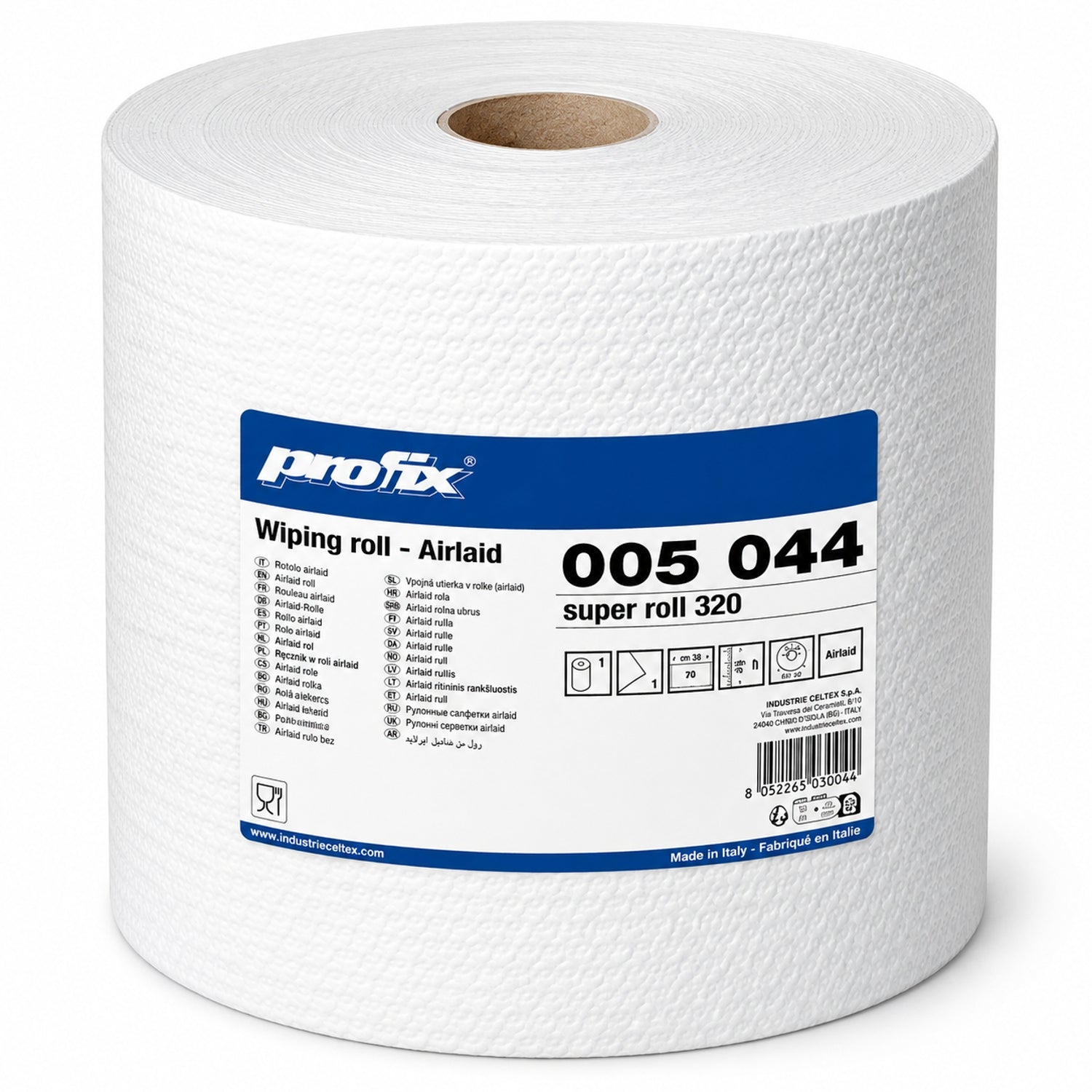 Rotolone carta a secco Celtex Airlaid 1 velo – 320 strappi super assorbente, 133 m (H005044)