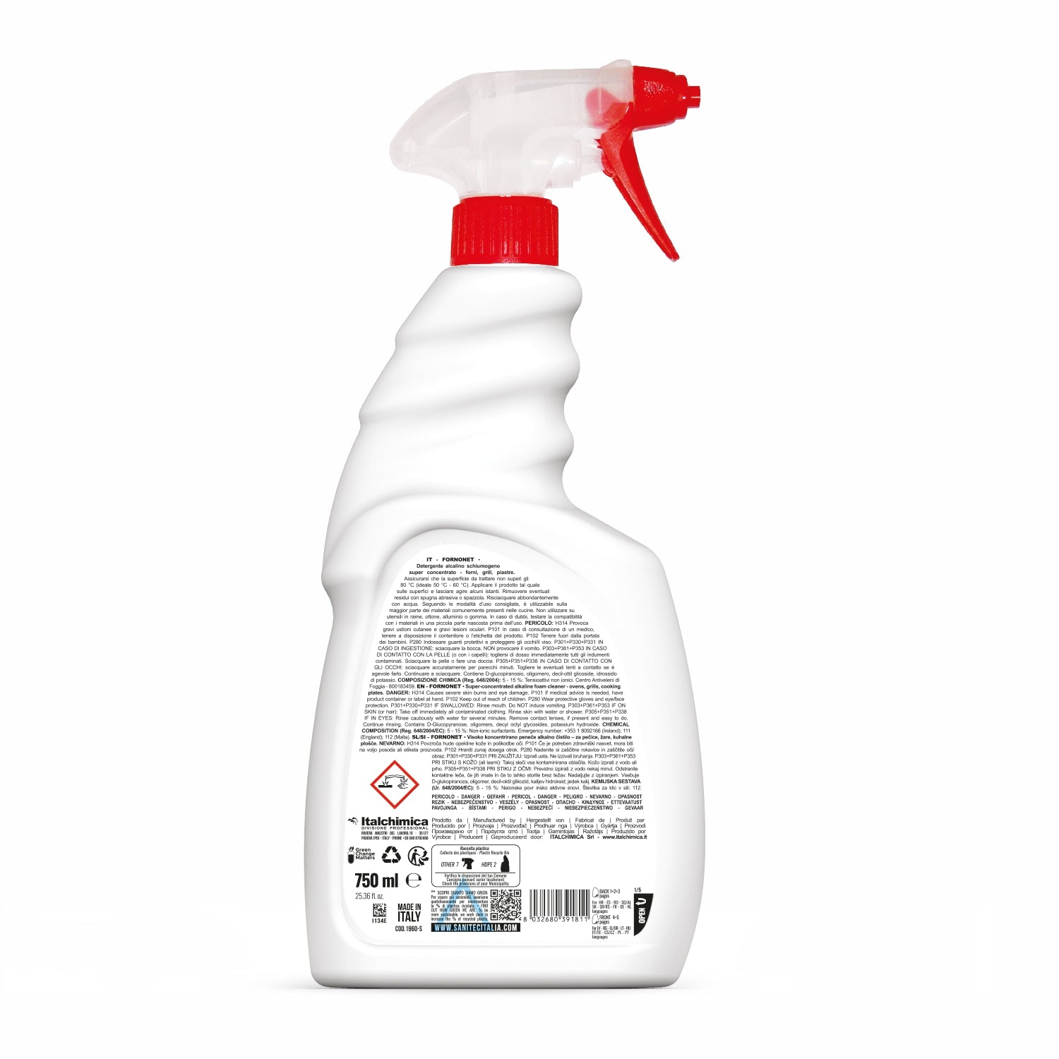 Sgrassatore detergente Fornonet alcalino forni grill piastre 750 ML sanitec 1960-S