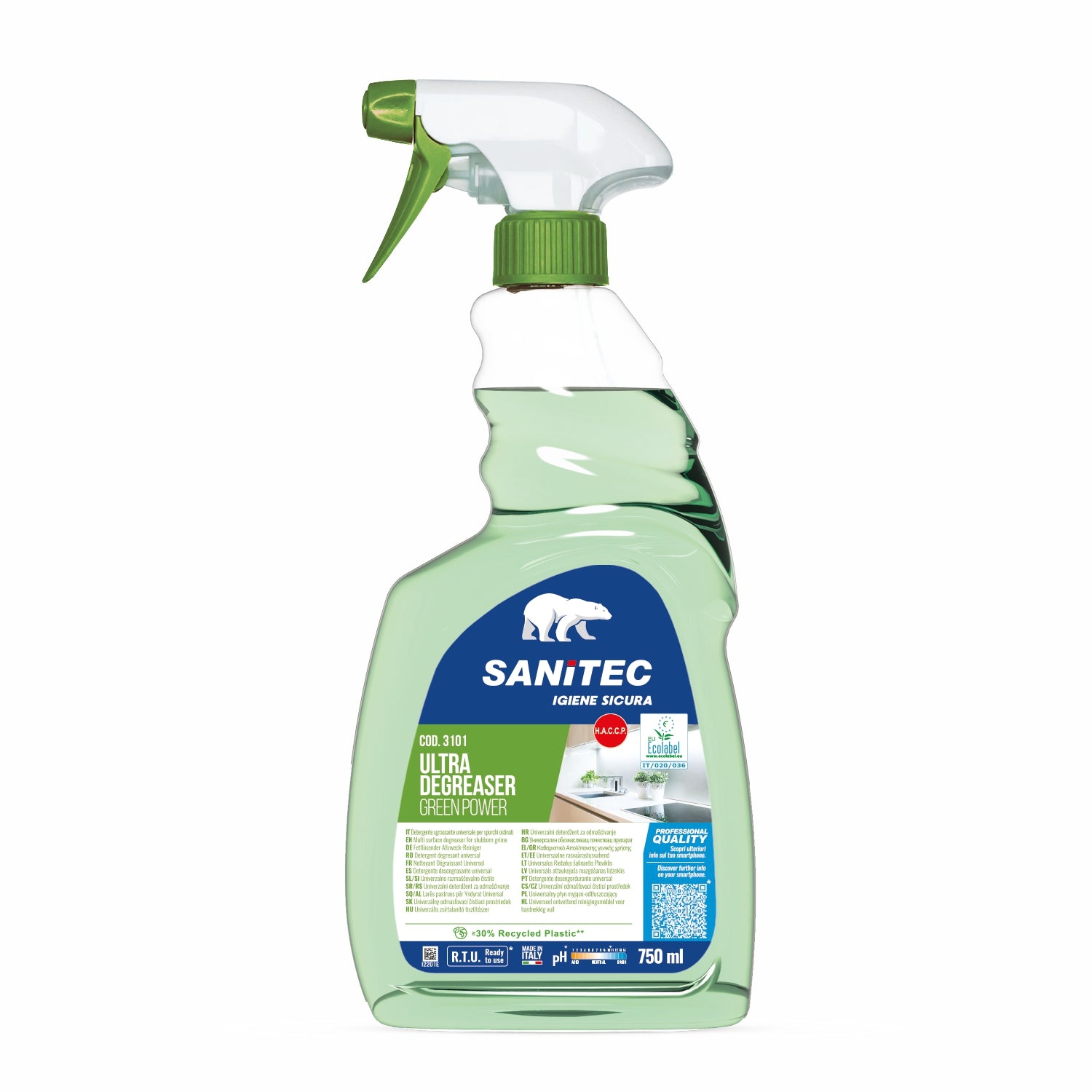 Sgrassatore detergente Degreaser GREEN PAWER  sgrassante 750 ML sanitec 3101