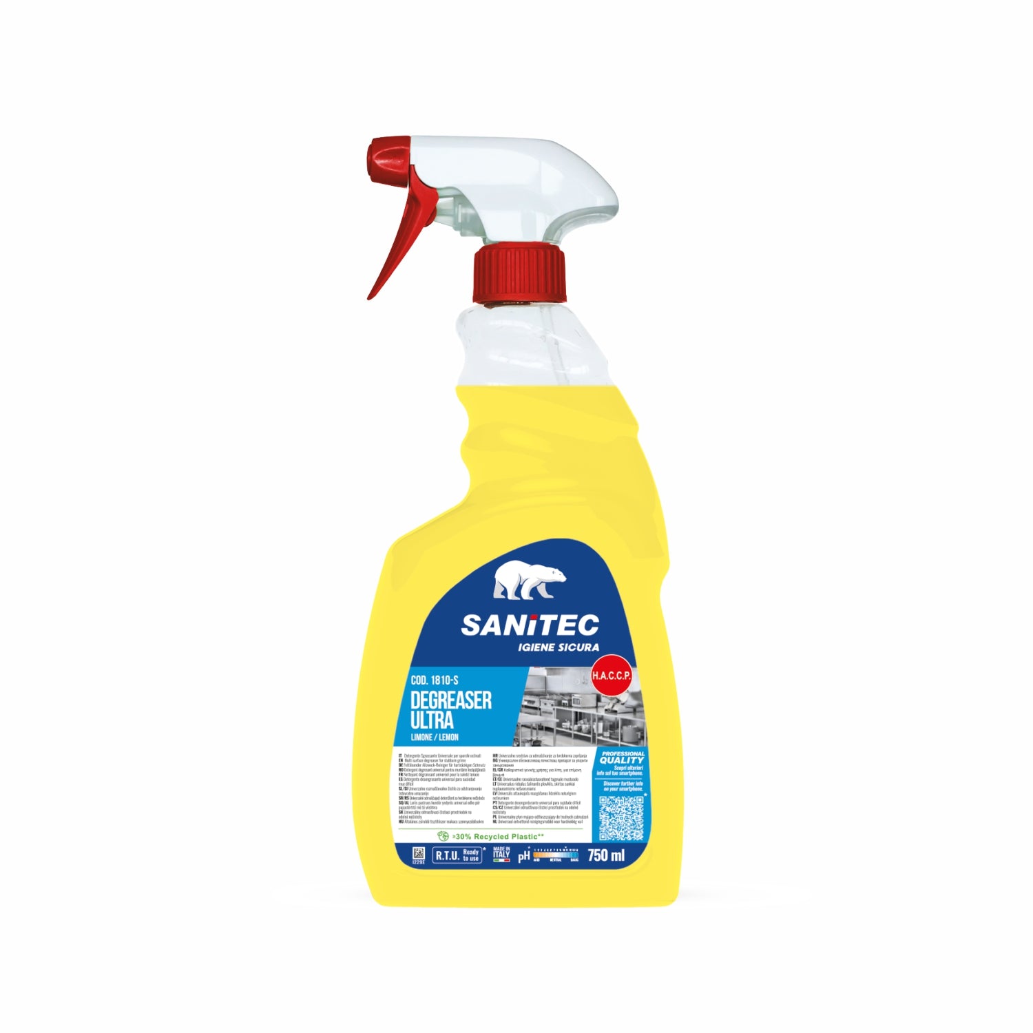 Sgrassatore detergente Ultra Degreaser Limone  sgrassante 750 ML sanitec 1810-S