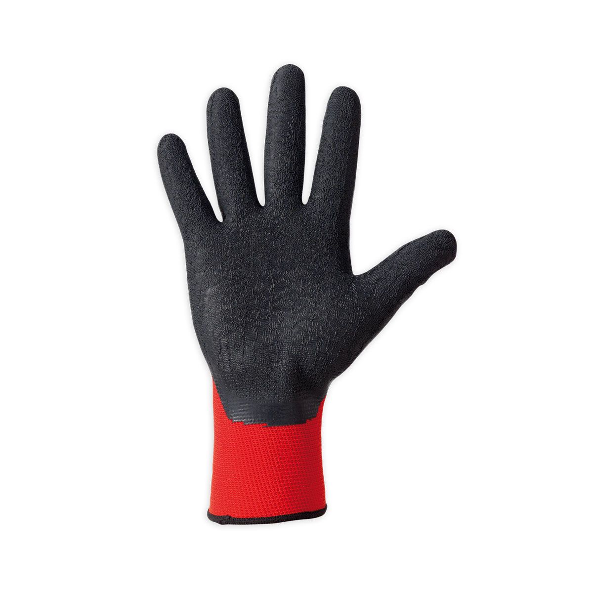 Guanto sintetico rosso spalmato in lattice nero Technosafe