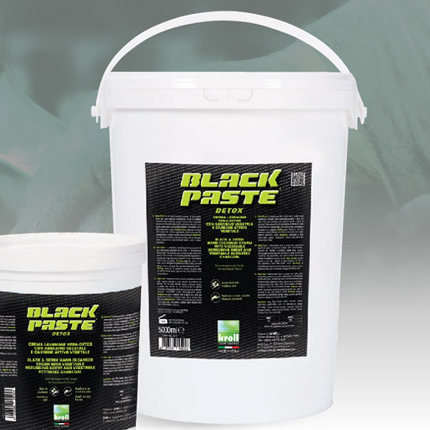 Crema Lavamani Nera Detox con Abrasivo Vegetale e Carbone Attivo Vegetale 5 litri kroll 5405