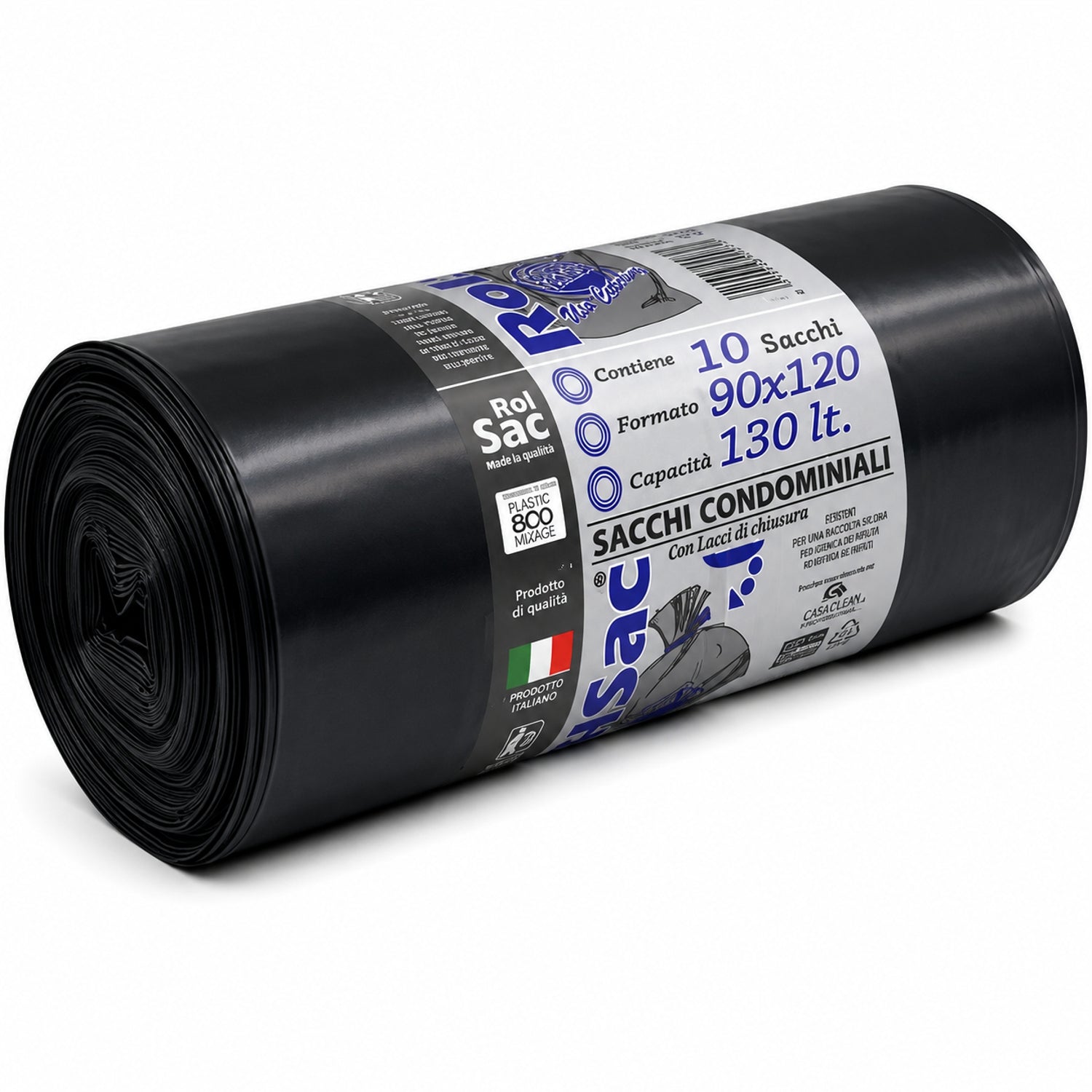 200 Sacchi 90x120 cm. Litri 130 colore Nero per Spazzatura  Uso Industriale resistenti