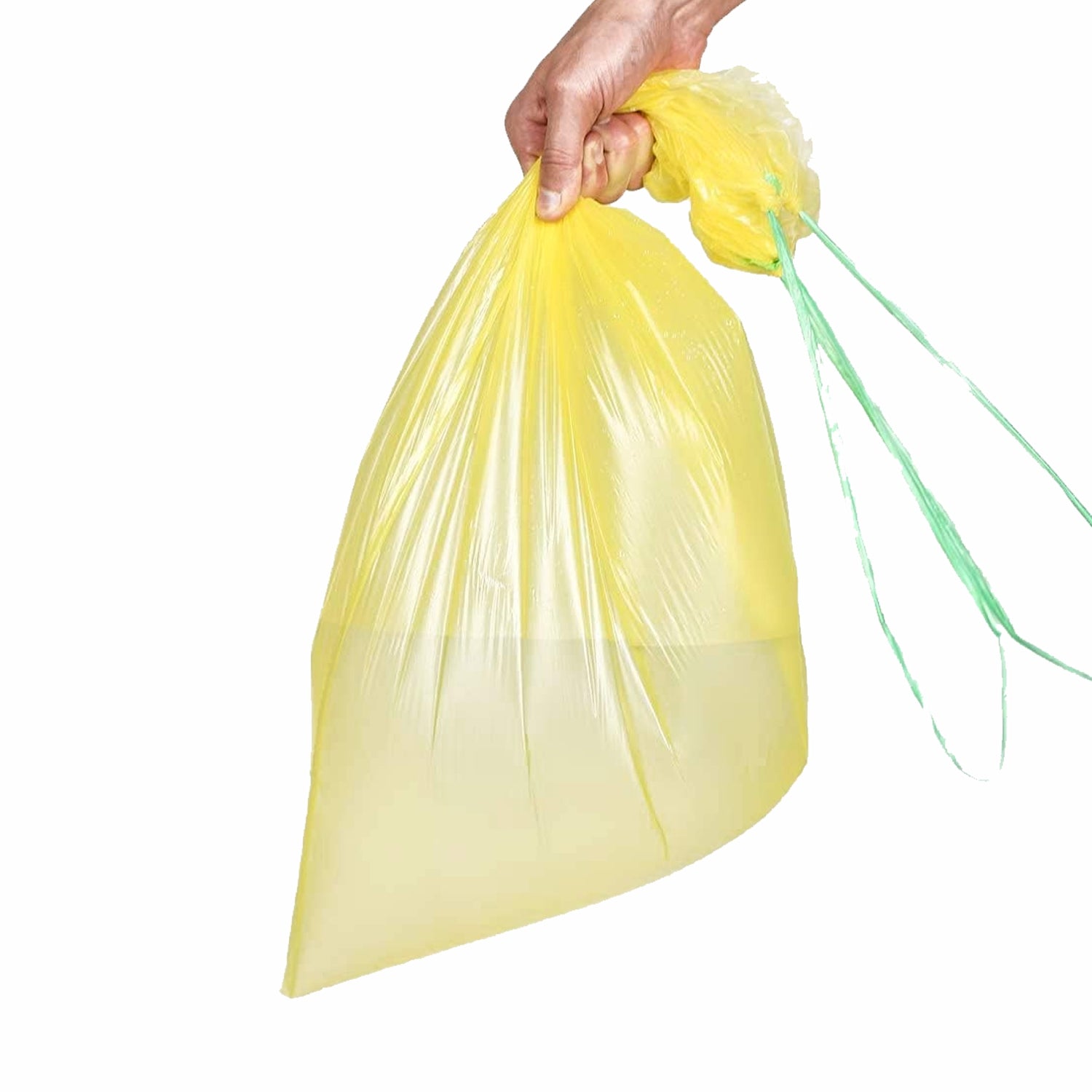 480 Sacchi 60 litri colore giallo con maniglie pattumiera 70x75 cm. 48 rotoli x 10 pz.