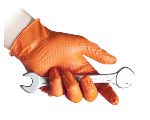 Guanti monouso senza polvere nitrile grip arancione pz.50 Reflexx N85 gr. 8,4