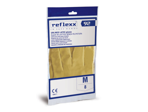 Guanti da lavoro in lattice satinati non felpati gialli Reflexx 92