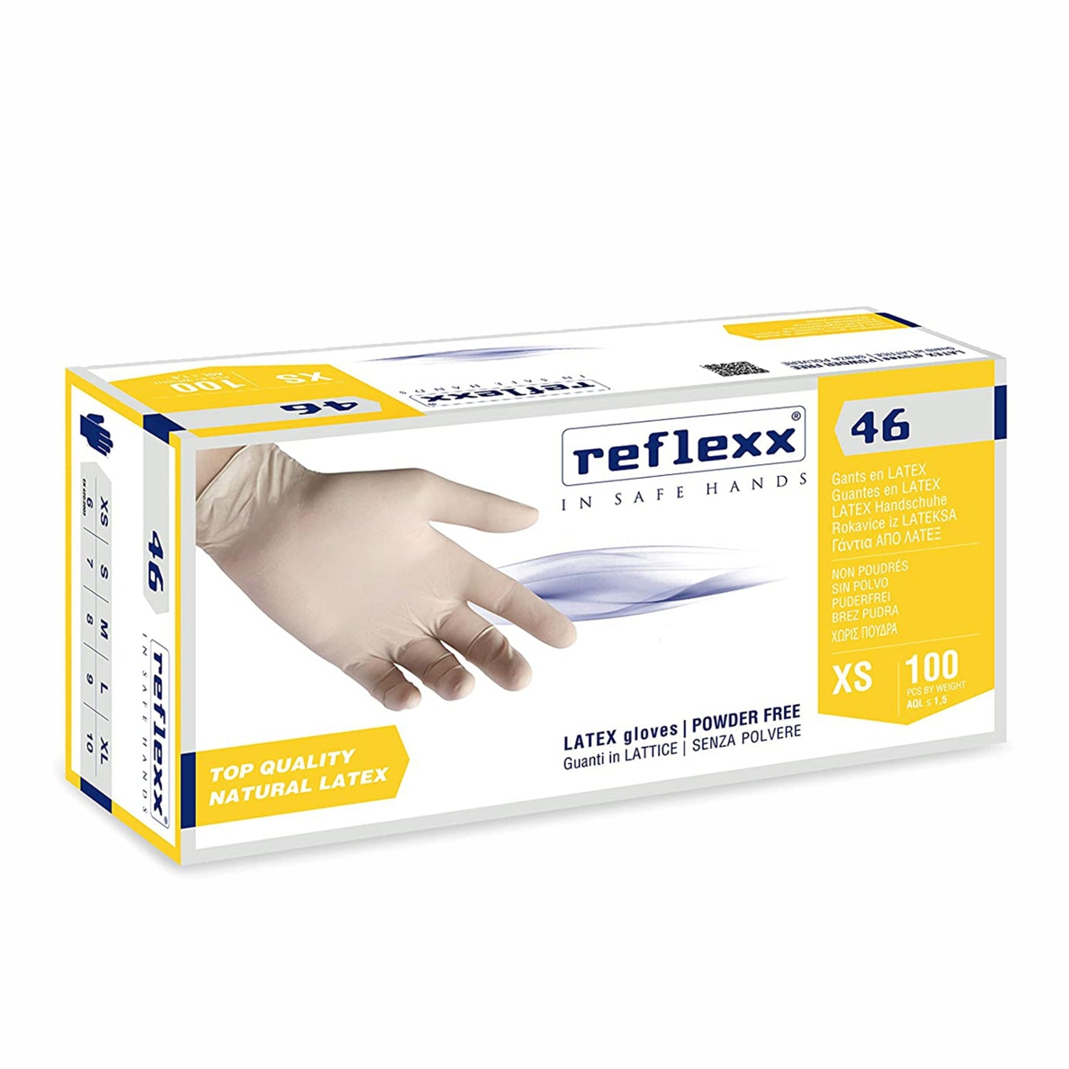 Guanti monouso in lattice senza polvere Reflexx R 46 pz.100 gr. 5,70
