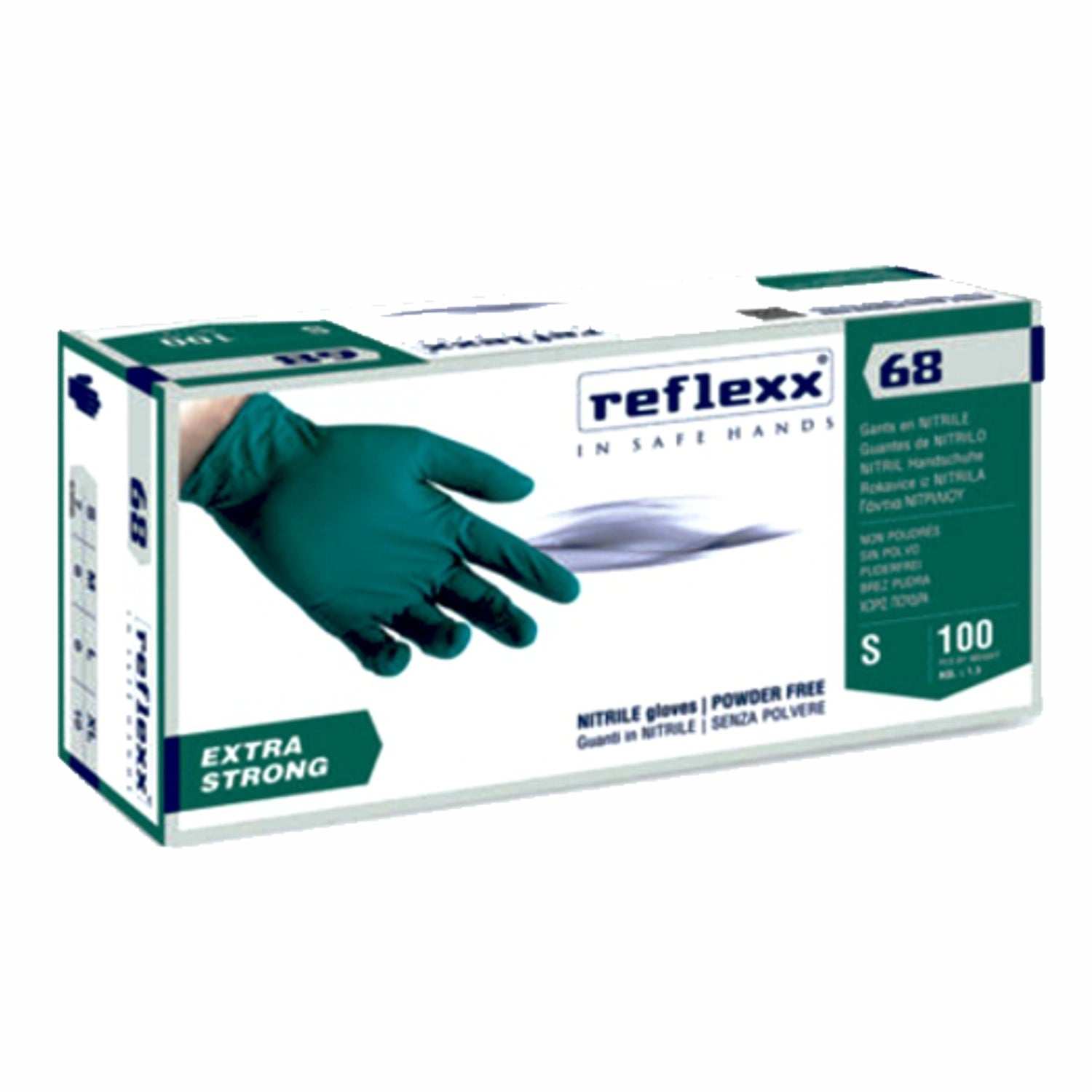Reflexx 68 guanti monouso in nitrile verde