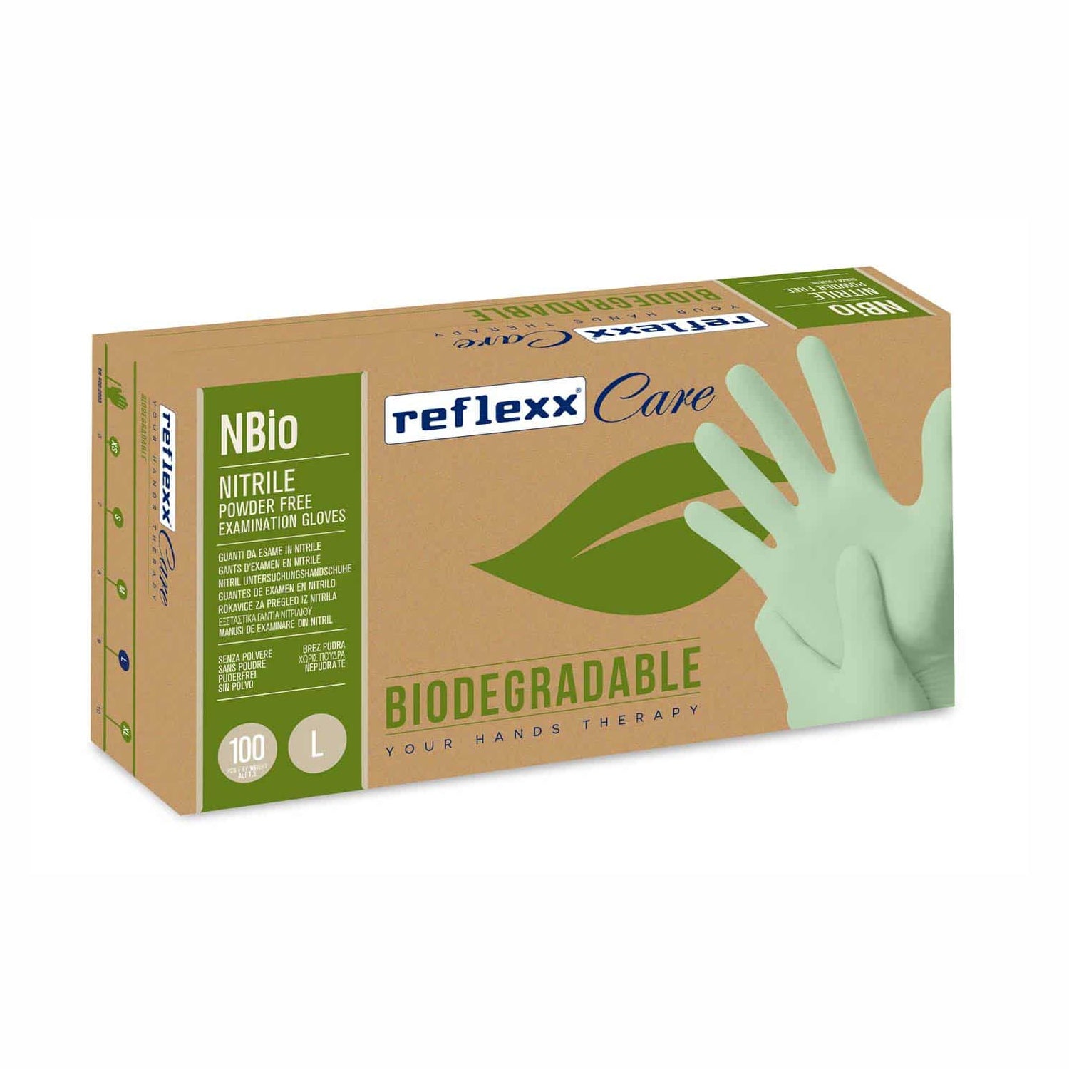 Guanti monouso in nitrile biodegradabili pz.100 Reflexx N Bio