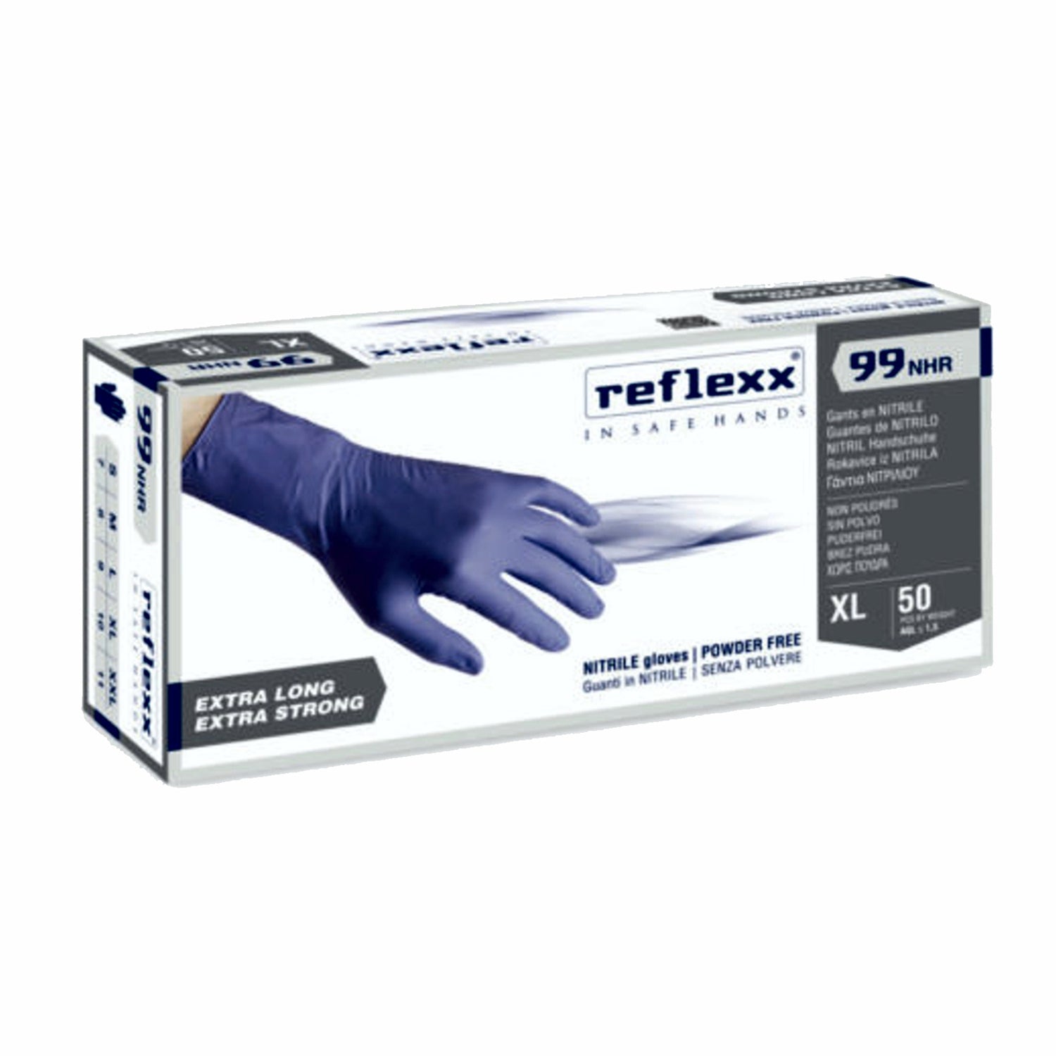 Guanti monouso in nitrile extra lungo pz.50 Reflexx R 99 nhr gr. 8,80