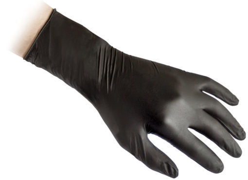 Guanti monouso in nitrile nero extralungo pz.50 Reflexx N 79 plus gr. 7,70