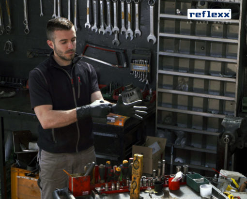 Reflexx n 79 plus guanti monouso in nitrile nero extralungo